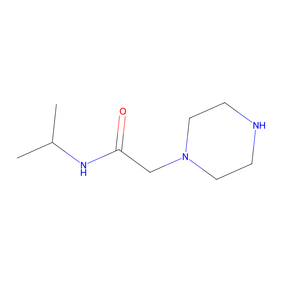 N-isopropyl-1-piperazineacetamide molecular structure, CAS 39890-42-1