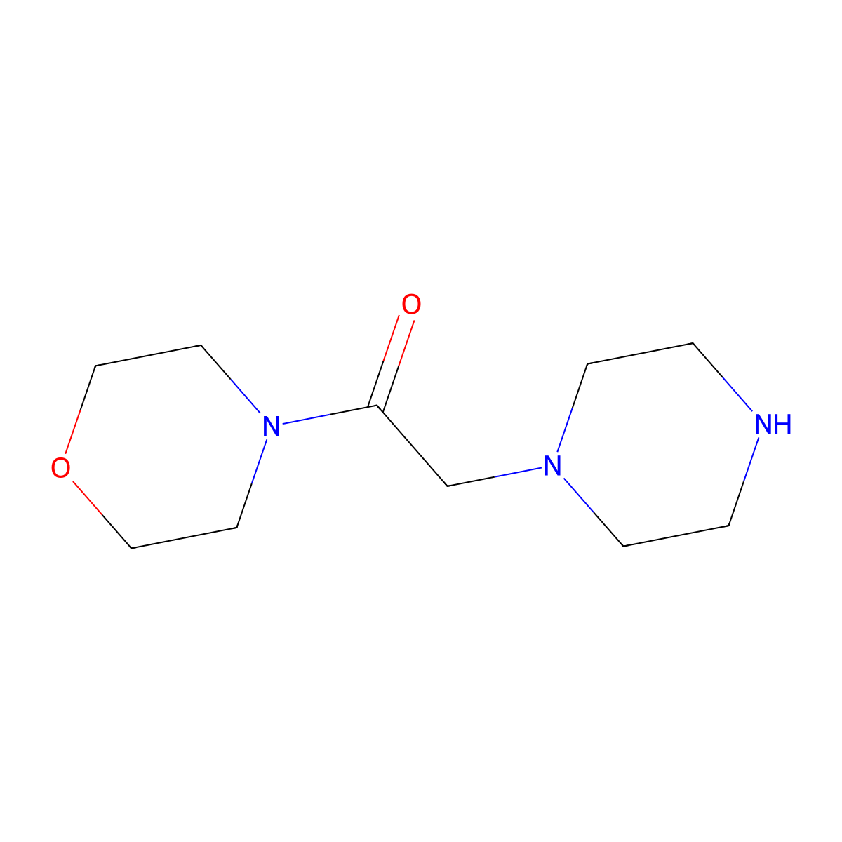 1-(Morpholinocarbonylmethyl)piperazine molecular structure, CAS 39890-46-5