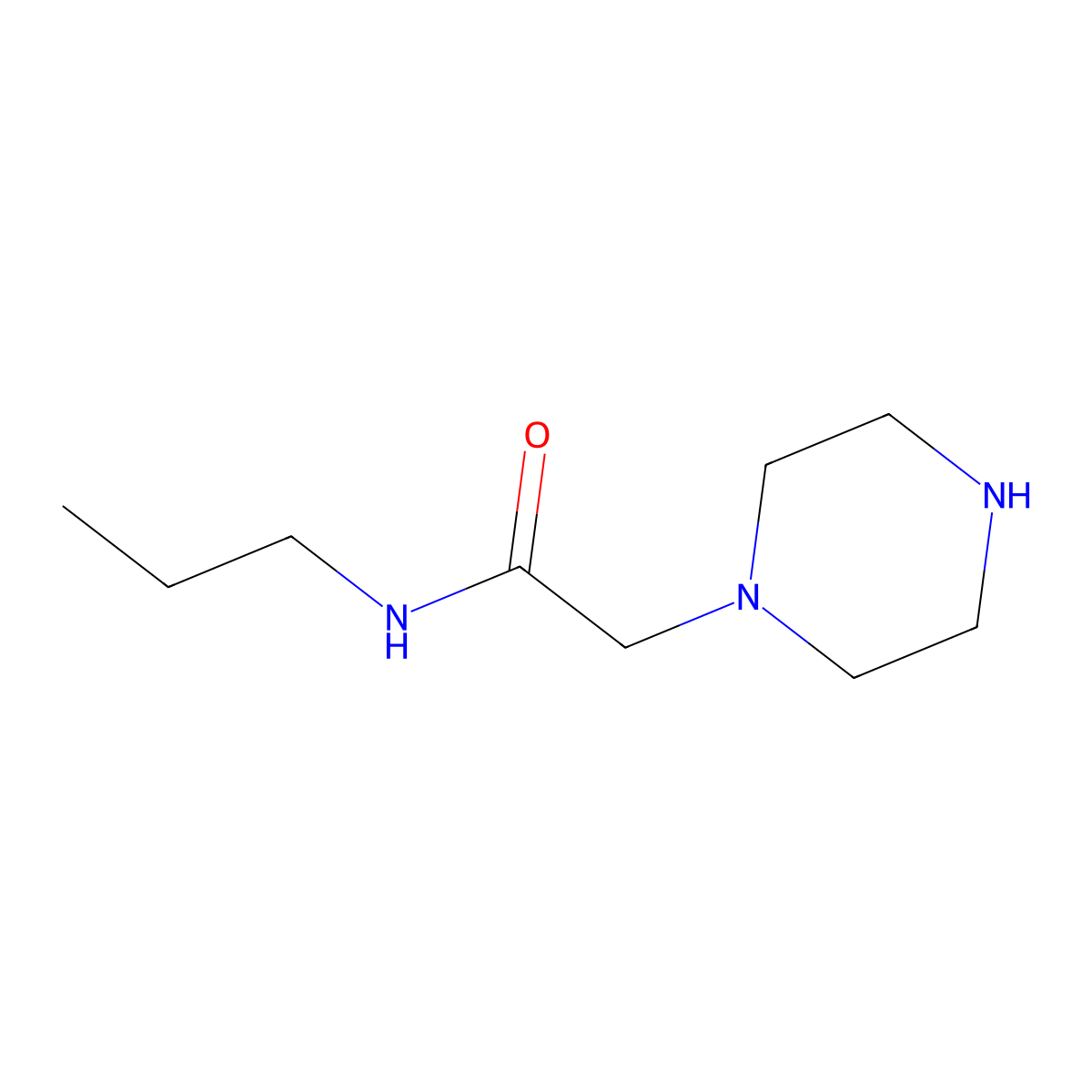 2-piperazin-1-yl-N-propylacetamide molecular structure, CAS 39890-48-7