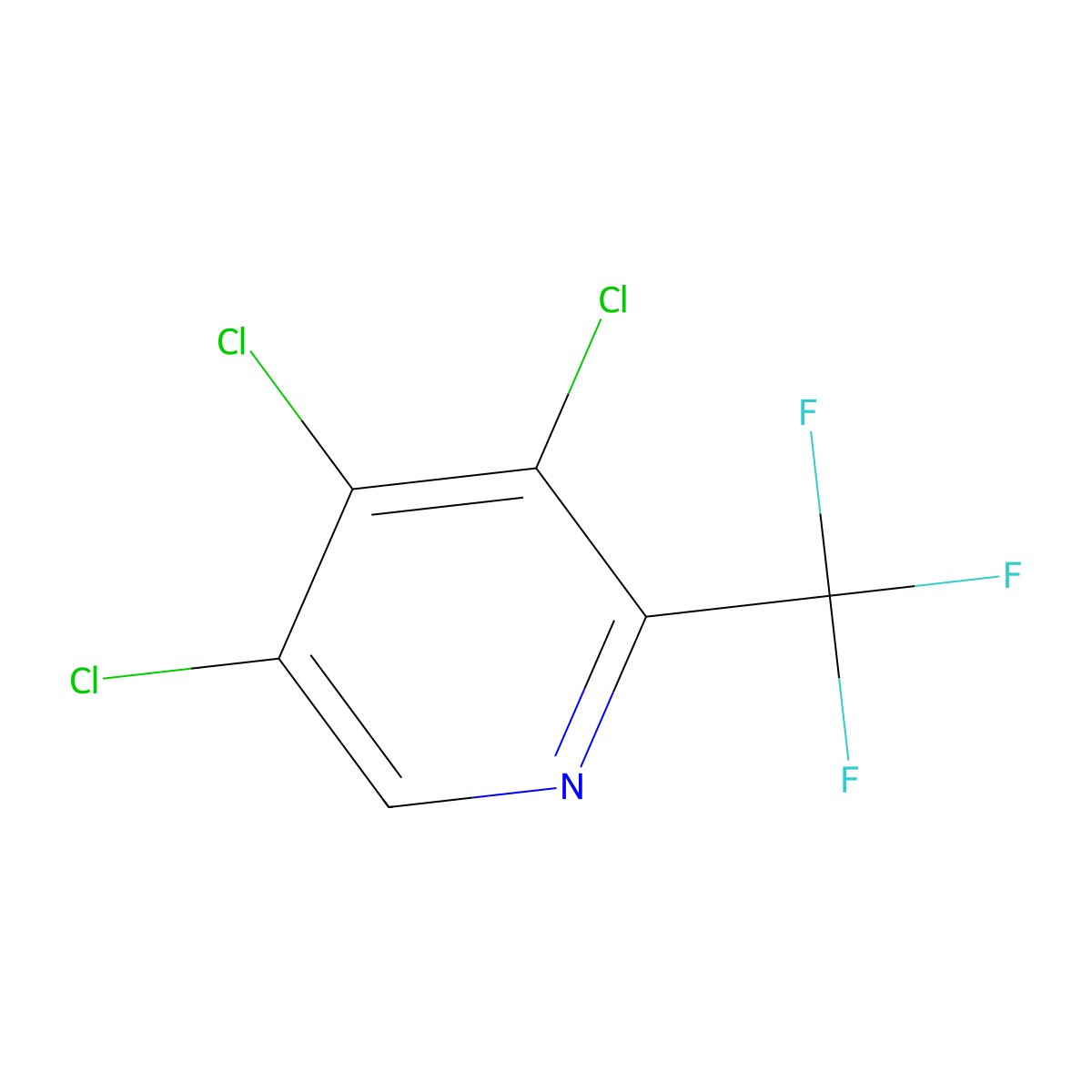 3,4,5-Trichloro-2-(trifluoromethyl)pyridine molecular structure, CAS 39890-96-5