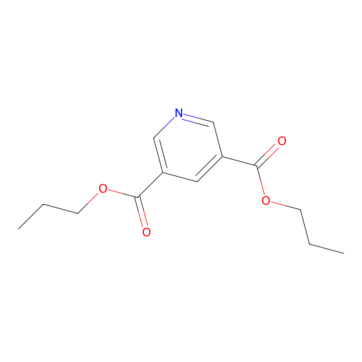 Dipropyl pyridine-3,5-dicarboxylate molecular structure, CAS 39891-44-6