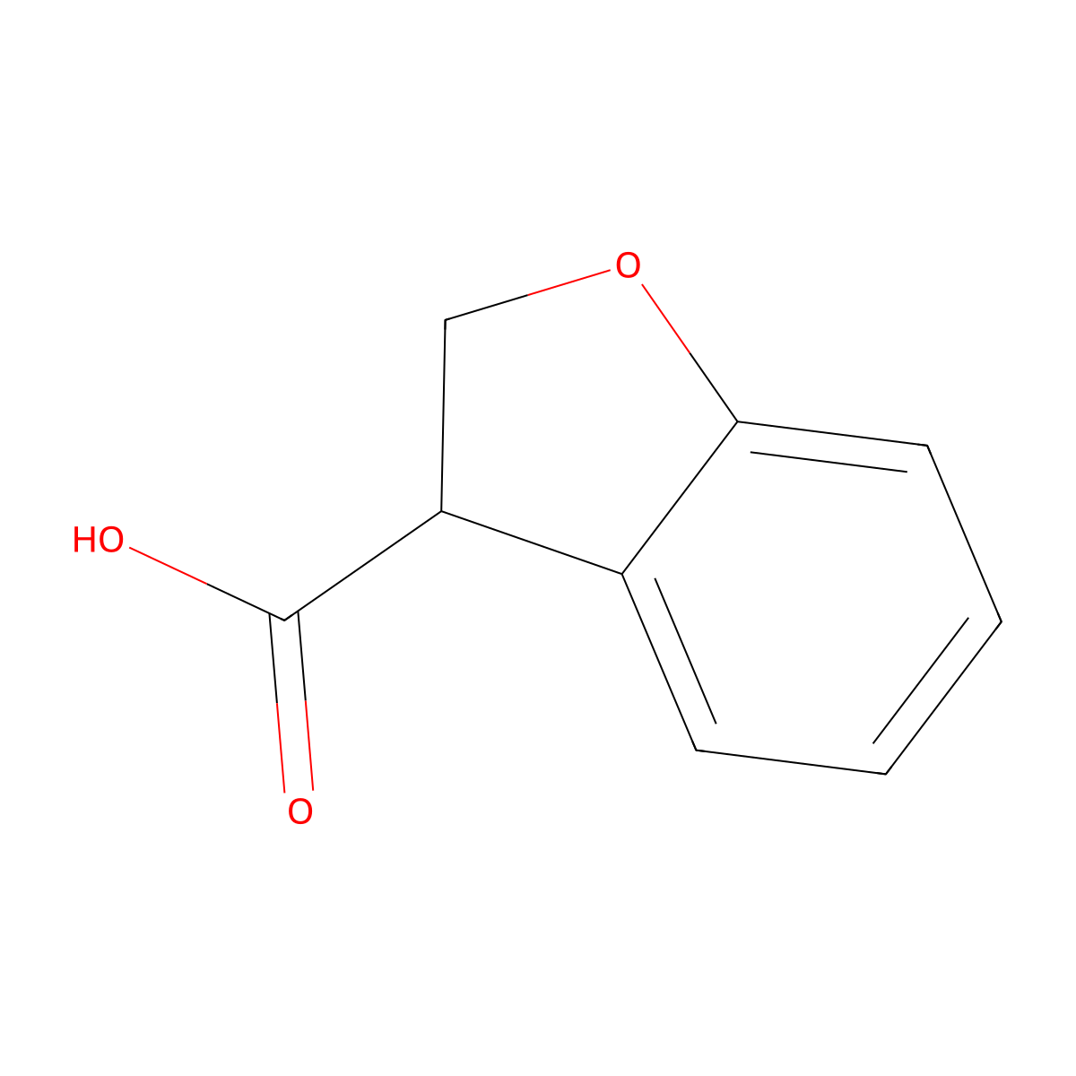 2,3-Dihydro-1-benzofuran-3-carboxylic acid molecular structure, CAS 39891-55-9