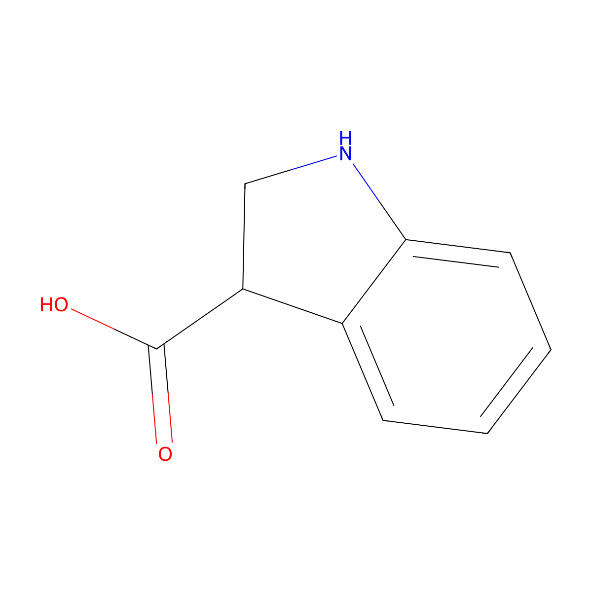 Indoline-3-carboxylic acid molecular structure, CAS 39891-70-8