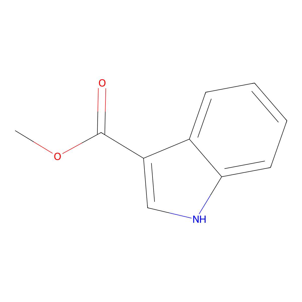 Methyl indole-3-carboxylate molecular structure, CAS 39891-71-9