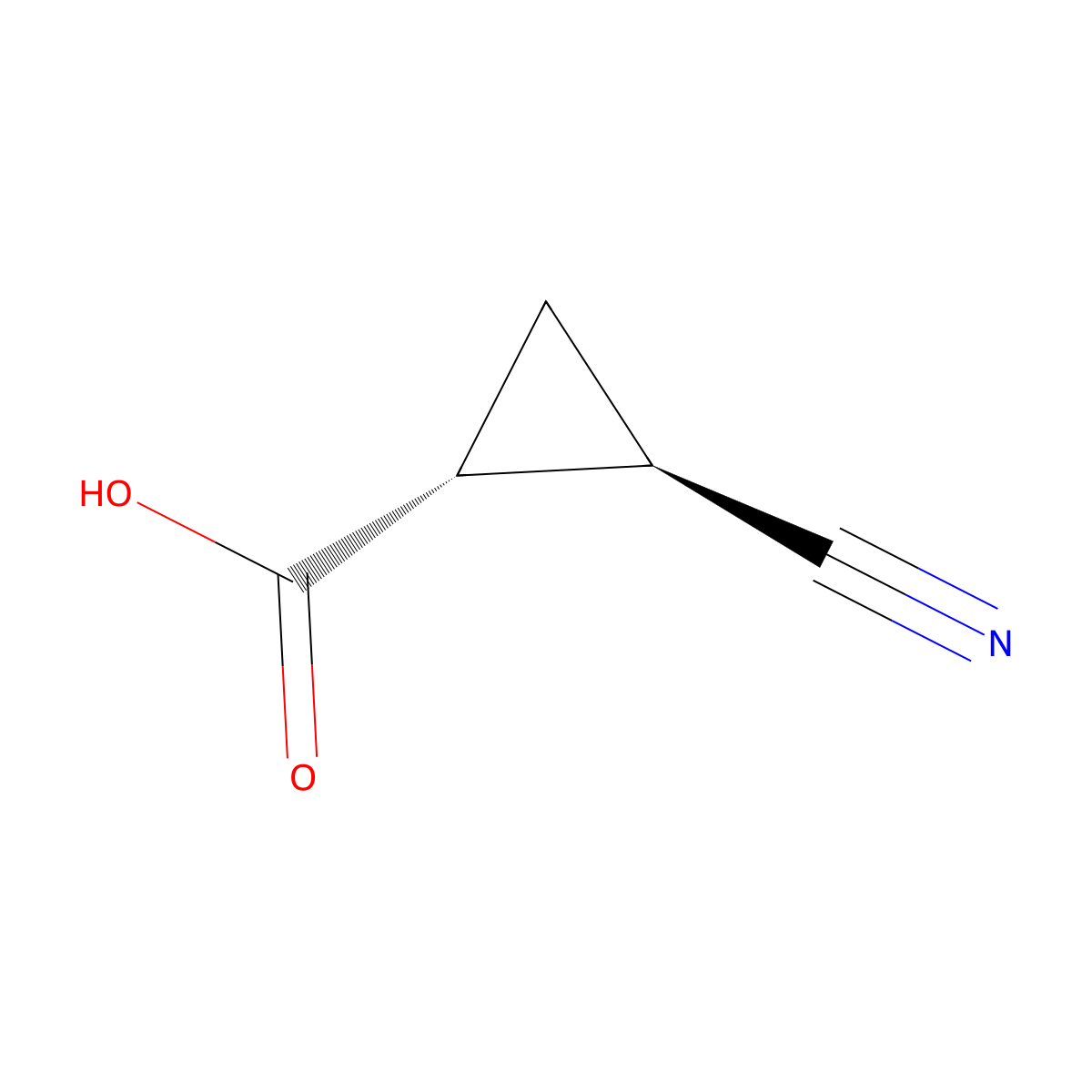 rel-(1R,2R)-2-Cyanocyclopropanecarboxylic acid molecular structure, CAS 39891-82-2
