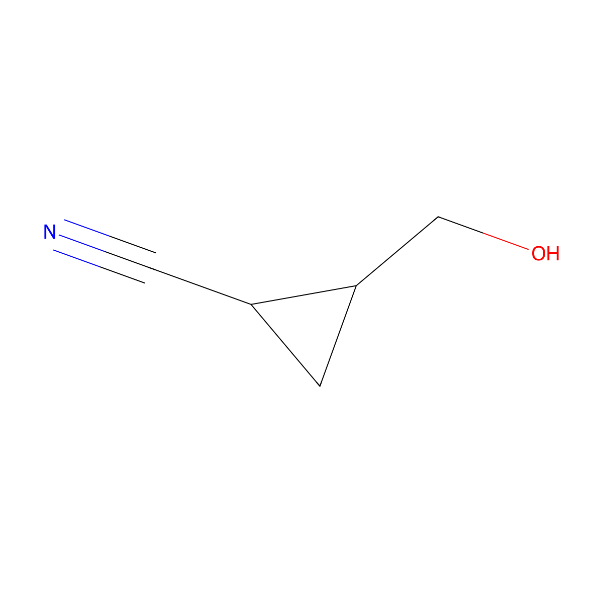 rac-(1R,2R)-2-(hydroxymethyl)cyclopropane-1-carbonitrile molecular structure, CAS 39891-85-5