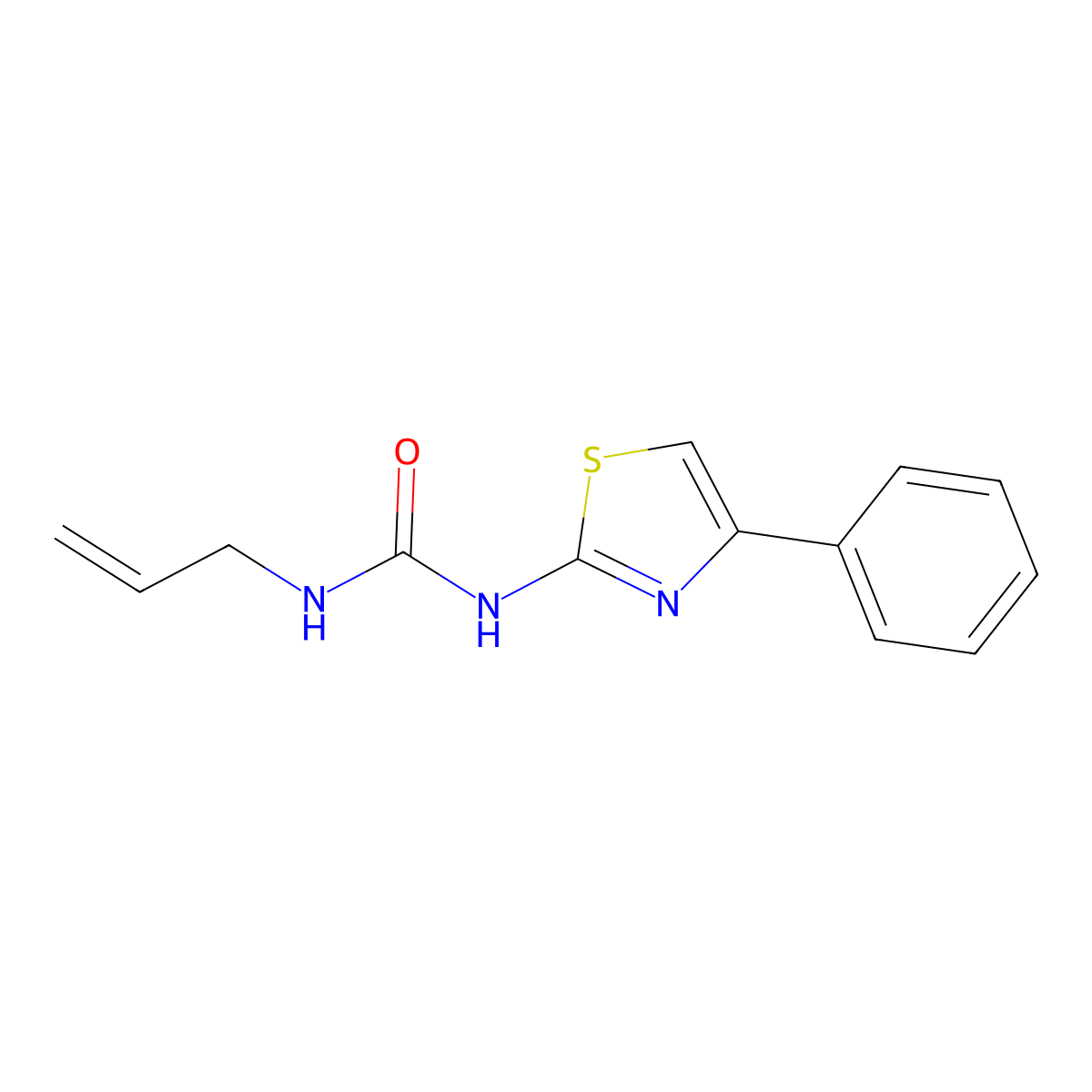 Urea, N-(4-phenyl-2-thiazolyl)-N'-2-propenyl- molecular structure, CAS 39893-79-3