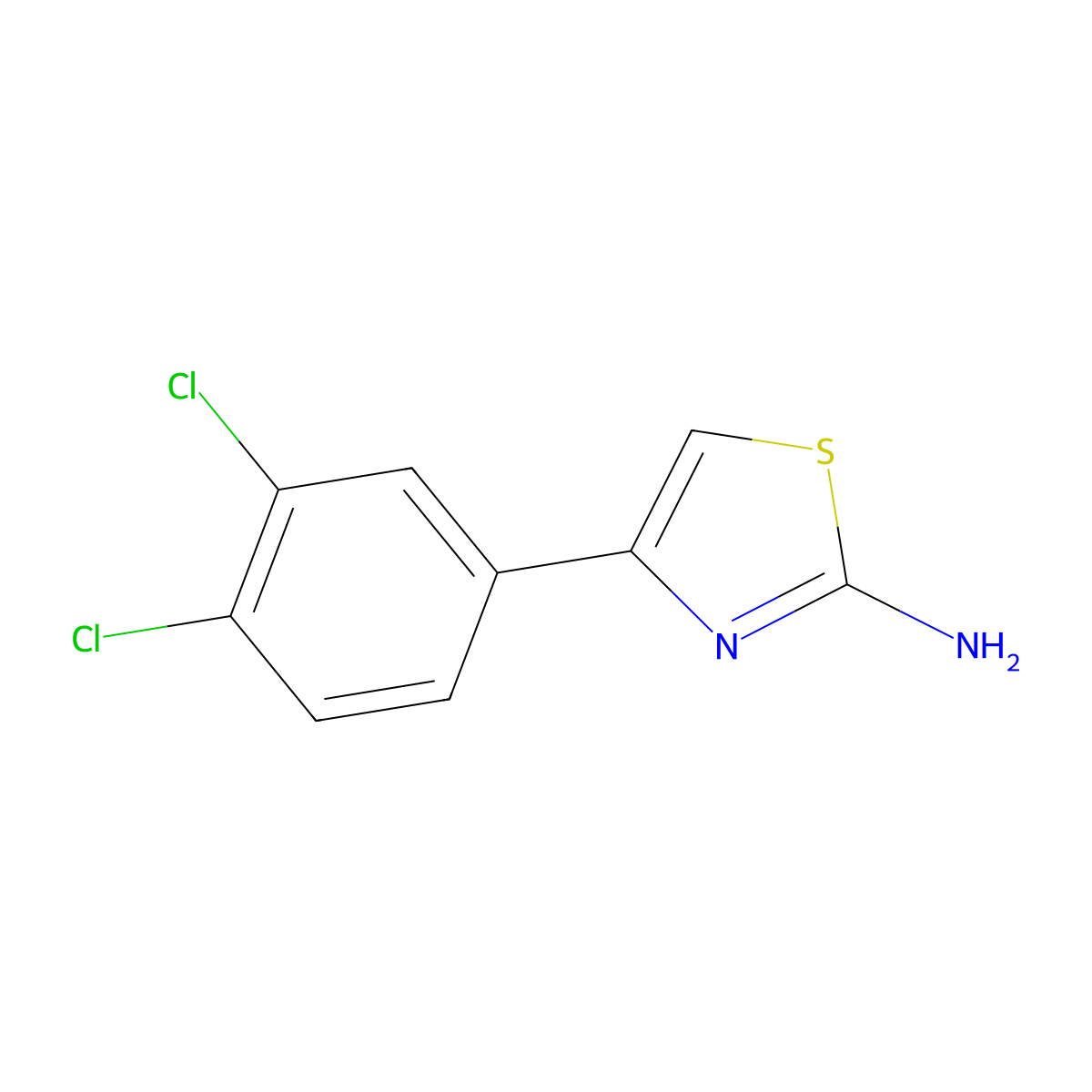 2-Amino-4-(3,4-dichlorophenyl)thiazole molecular structure, CAS 39893-80-6