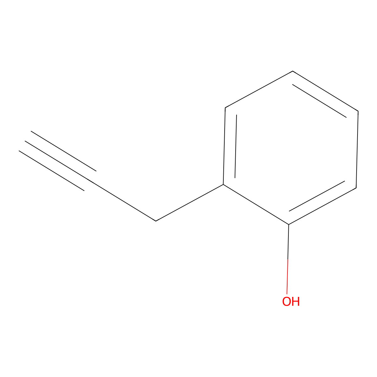 2-(Prop-2-yn-1-yl)phenol molecular structure, CAS 39894-71-8