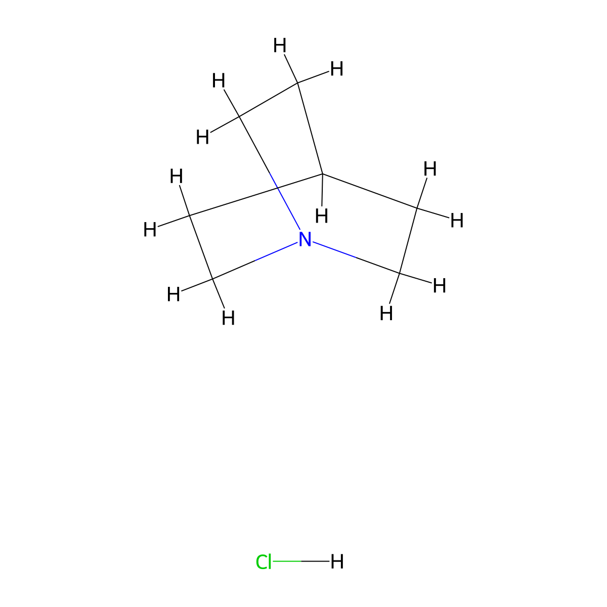 Quinuclidine hydrochloride molecular structure, CAS 39896-06-5
