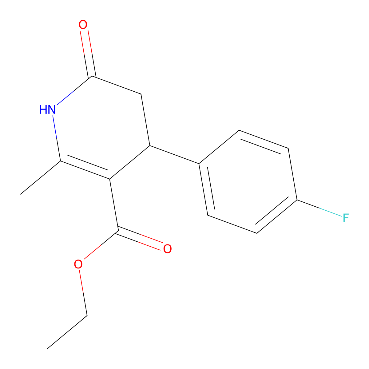 Ethyl 4-(4-fluorophenyl)-2-methyl-6-oxo-1,4,5,6-tetrahydro-3-pyridinecarboxylate molecular structure, CAS 398995-41-0
