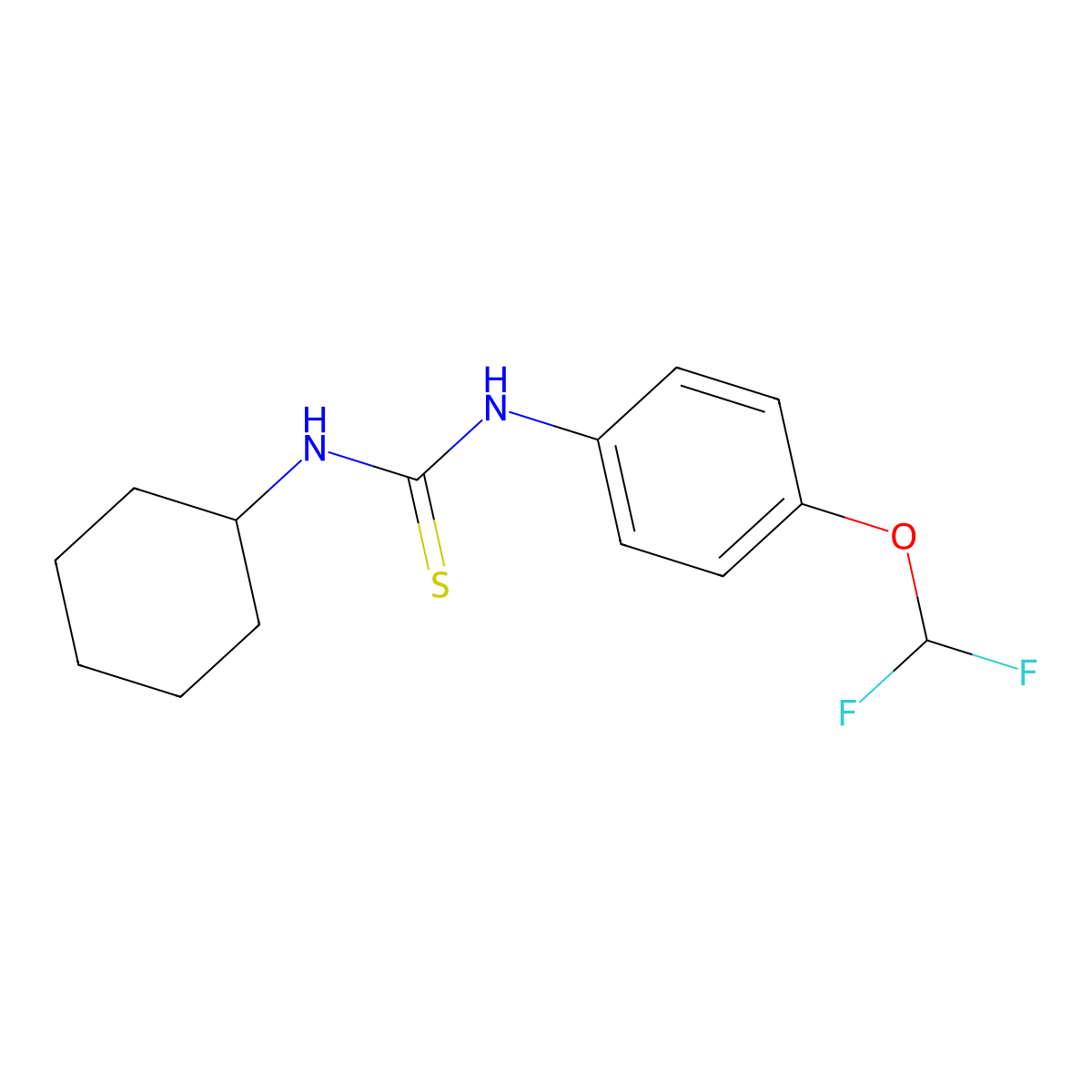 1-Cyclohexyl-3-[4-(difluoromethoxy)phenyl]thiourea molecular structure, CAS 398995-71-6