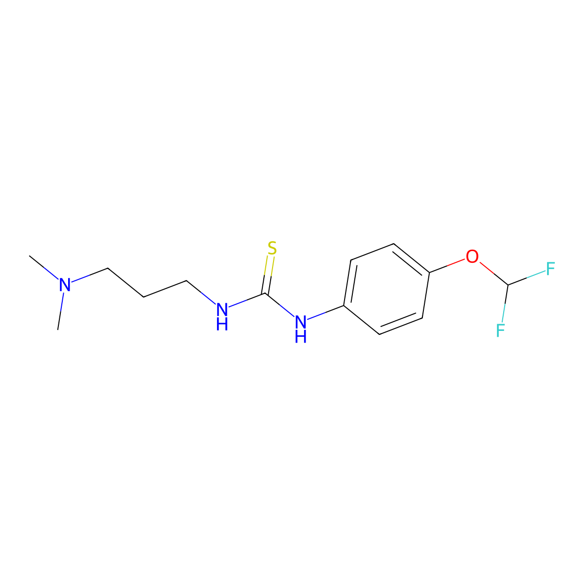 1-(4-(Difluoromethoxy)phenyl)-3-(3-(dimethylamino)propyl)thiourea molecular structure, CAS 398995-87-4
