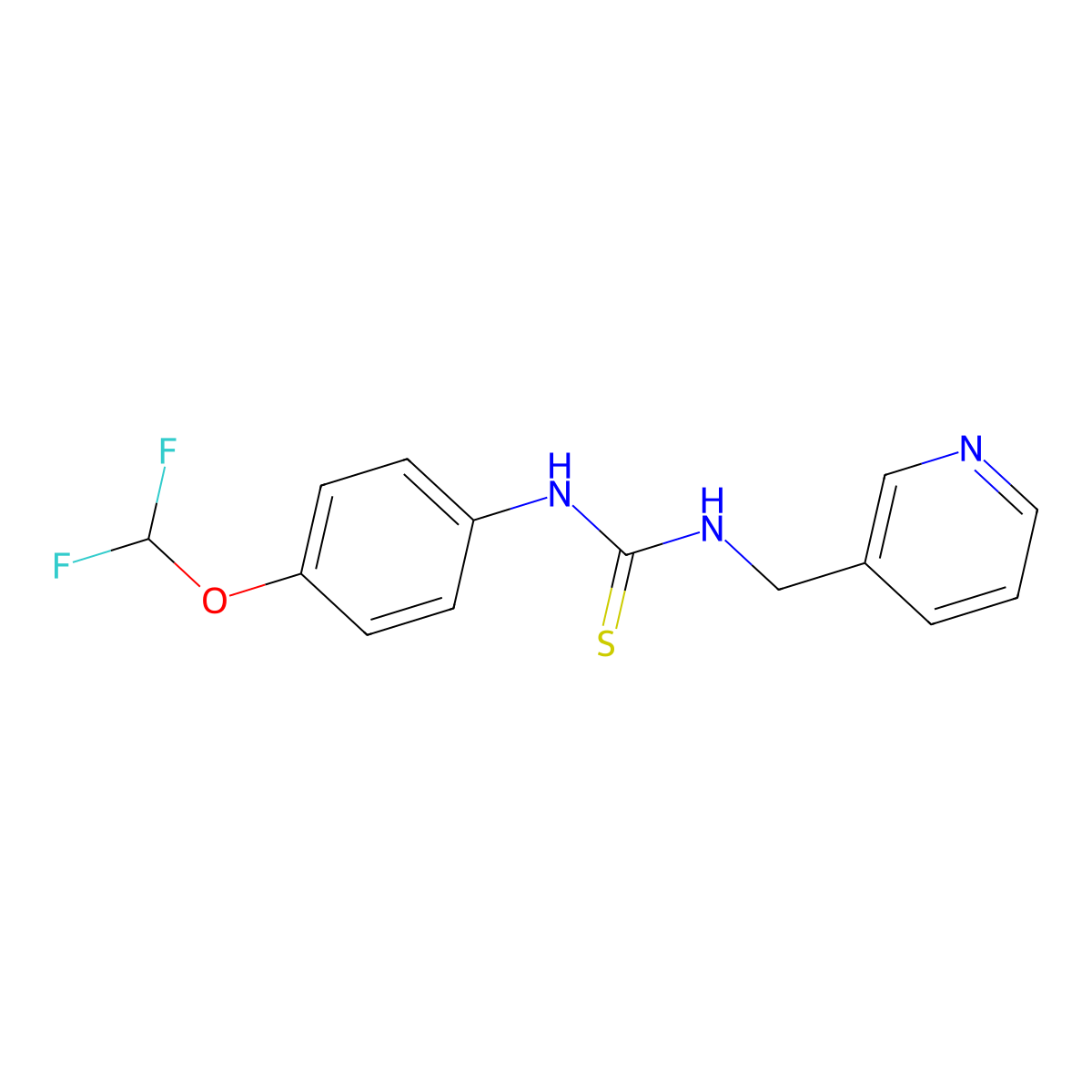 1-(4-(Difluoromethoxy)phenyl)-3-(pyridin-3-ylmethyl)thiourea molecular structure, CAS 398995-91-0