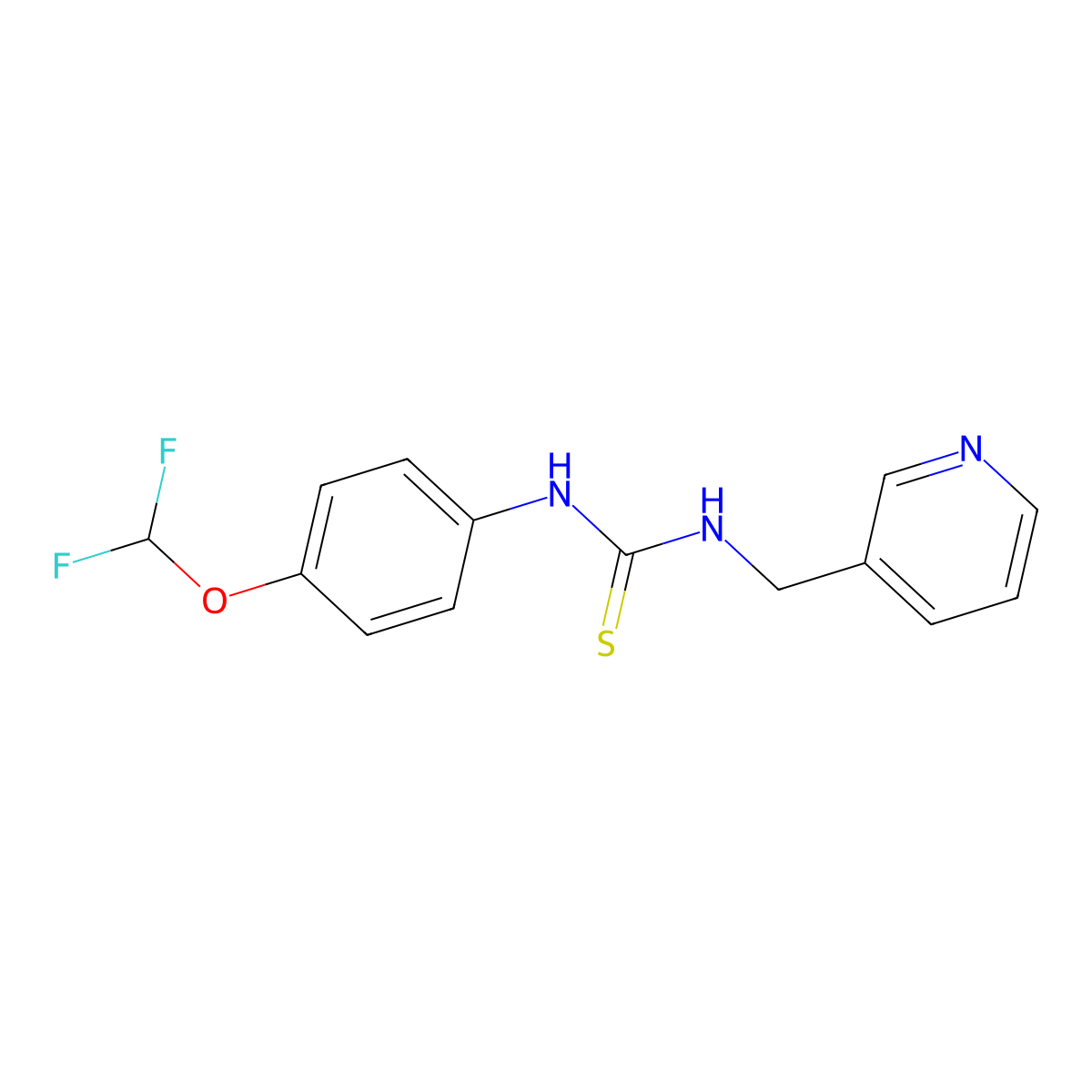 1-(4-(Difluoromethoxy)phenyl)-3-(pyridin-3-ylmethyl)thiourea molecular structure, CAS 398995-91-0