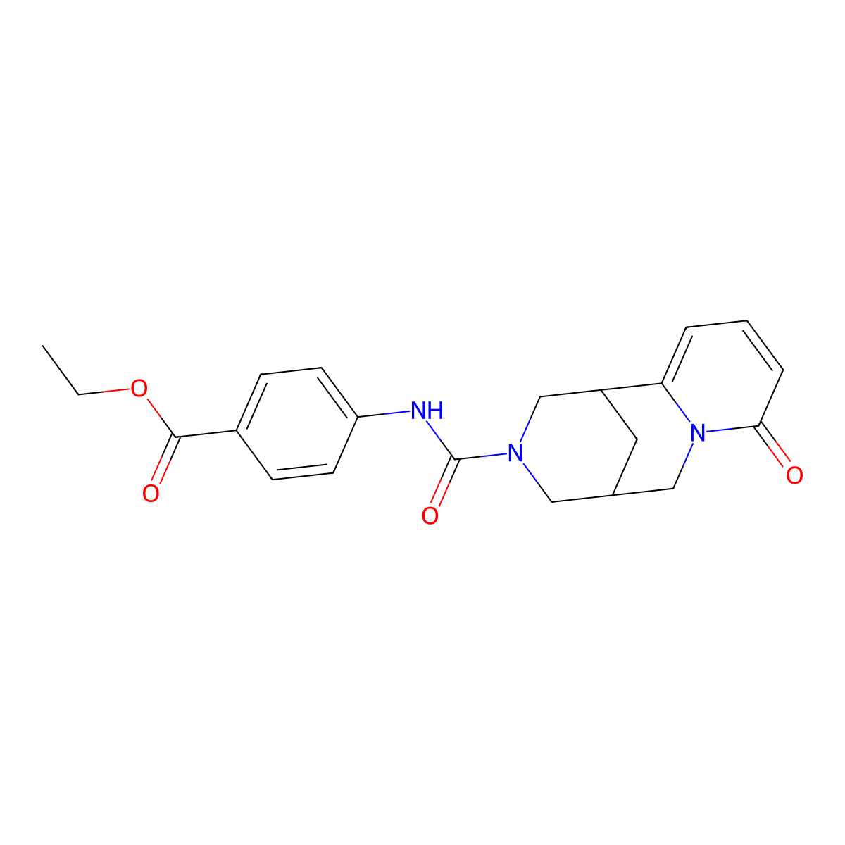 ethyl 4-{[(8-oxo-1,5,6,8-tetrahydro-2H-1,5-methanopyrido[1,2-a][1,5]diazocin-3(4H)-yl)carbonyl]amino}benzoate molecular structure, CAS 398995-98-7
