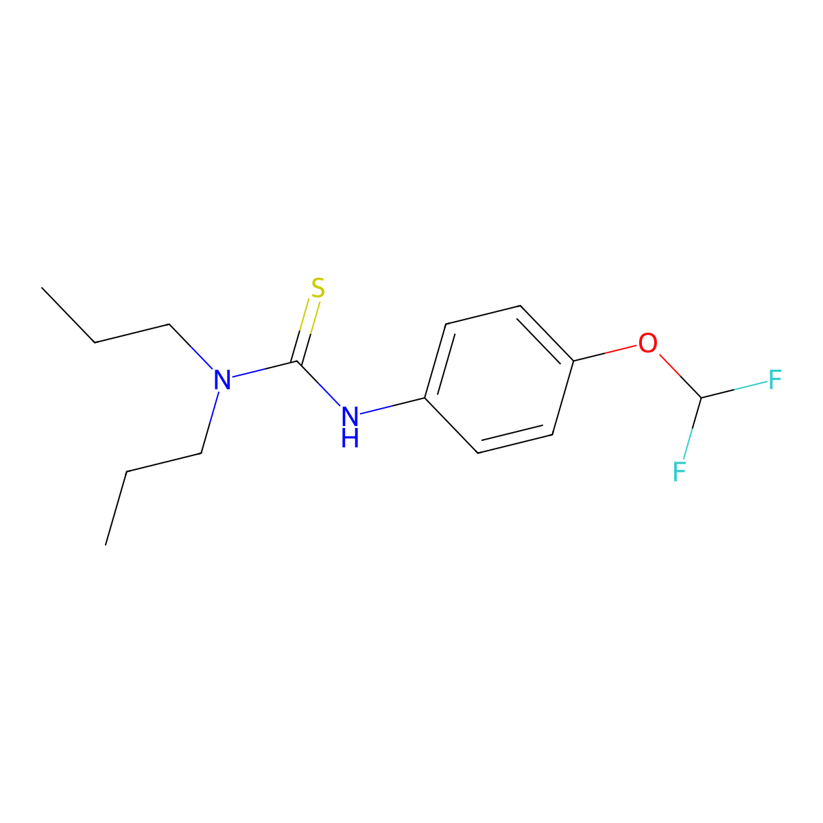 3-(4-(Difluoromethoxy)phenyl)-1,1-dipropylthiourea molecular structure, CAS 398995-99-8