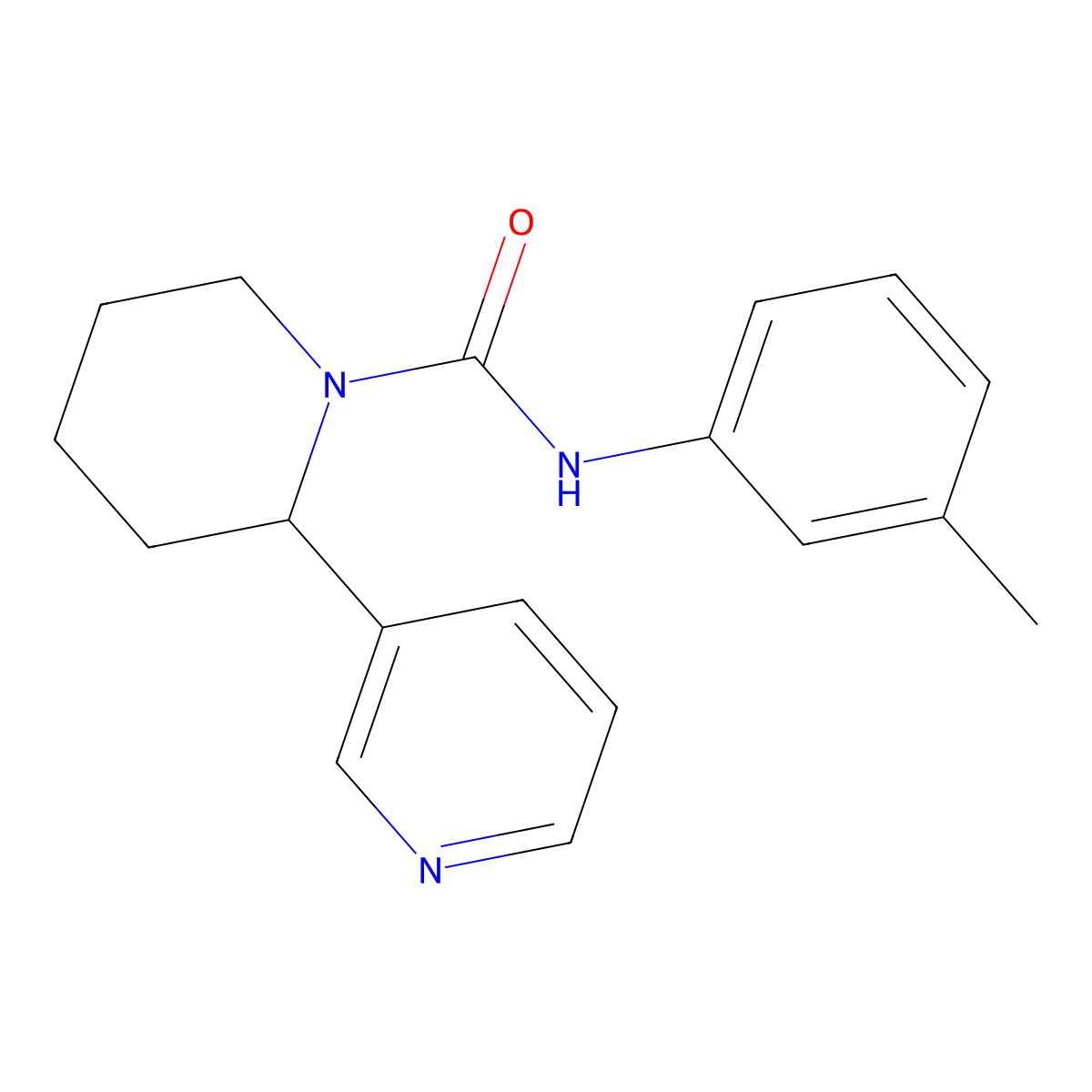 2-(pyridin-3-yl)-N-(m-tolyl)piperidine-1-carboxamide molecular structure, CAS 398996-02-6