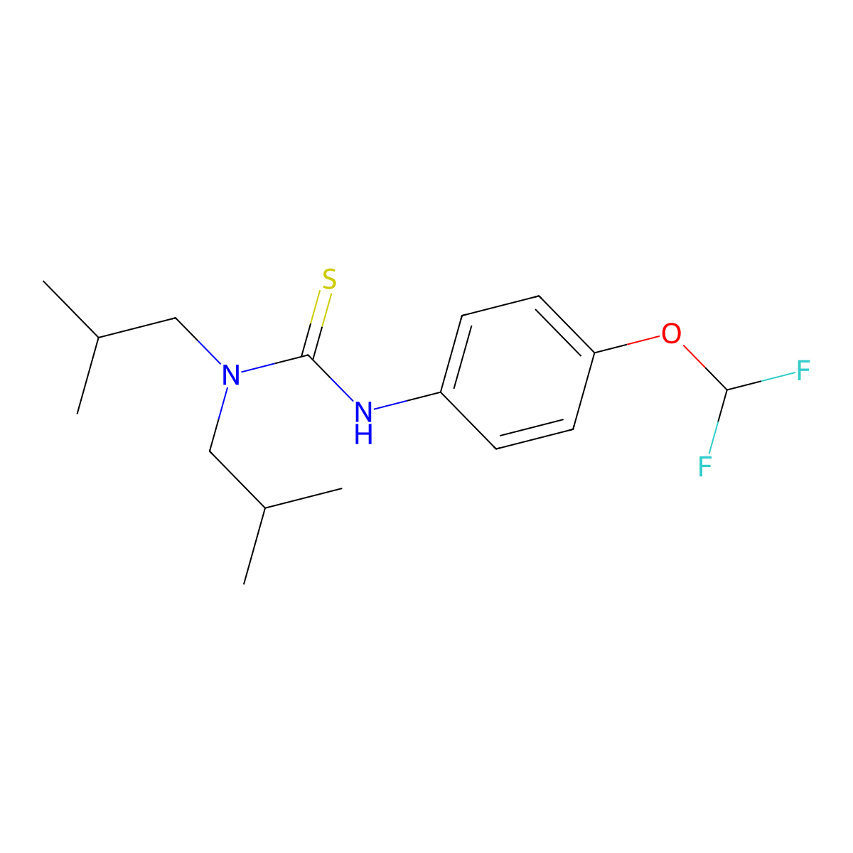 3-(4-(Difluoromethoxy)phenyl)-1,1-diisobutylthiourea molecular structure, CAS 398996-03-7