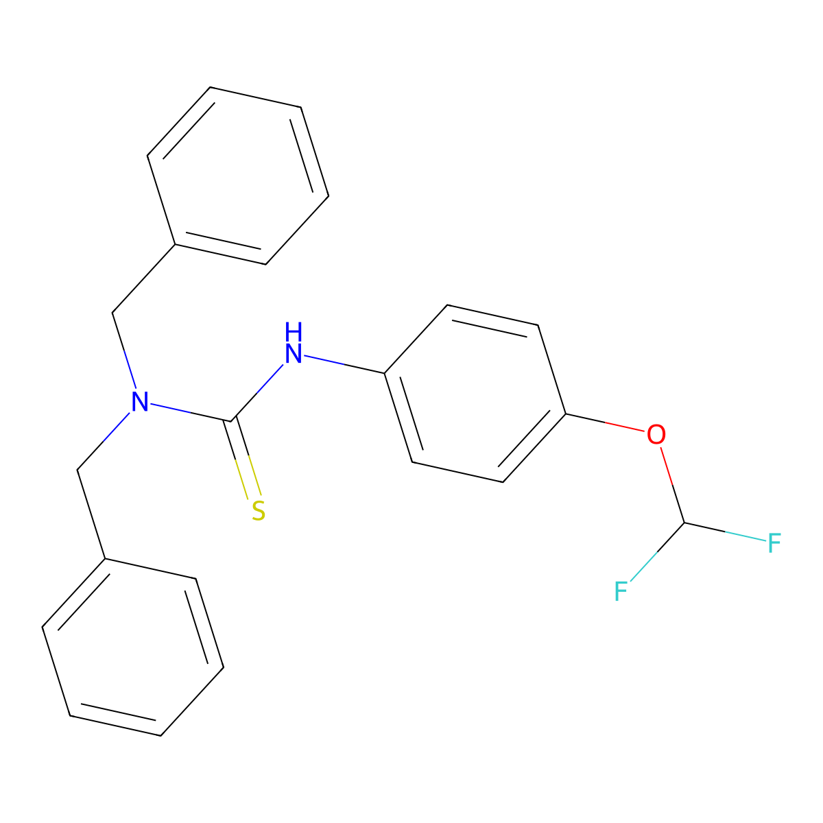 1,1-Dibenzyl-3-[4-(difluoromethoxy)phenyl]thiourea molecular structure, CAS 398996-04-8