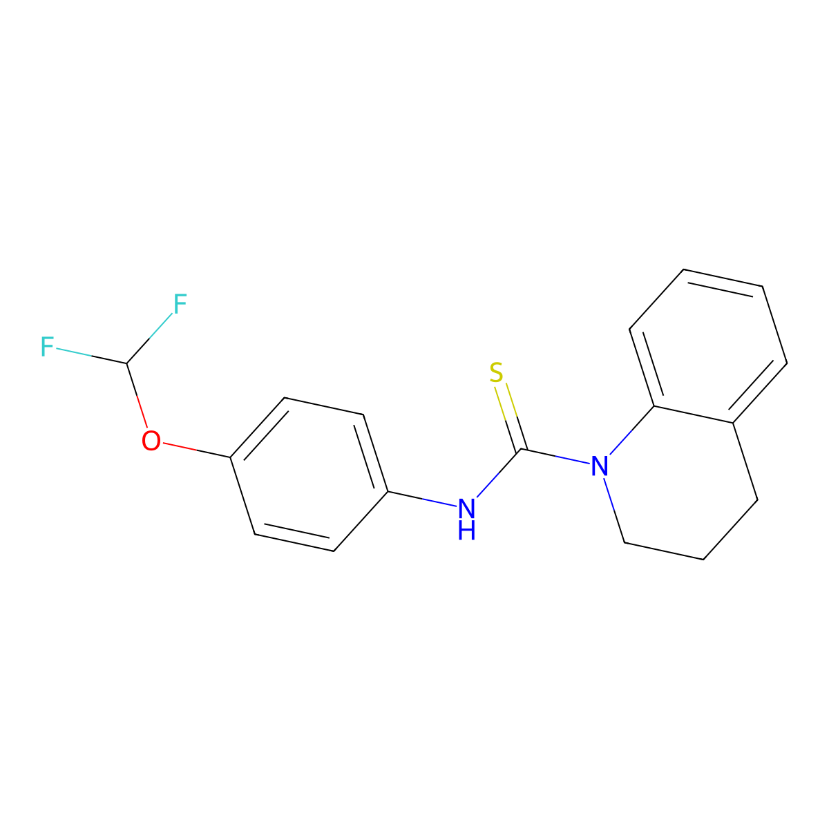 N-(4-(difluoromethoxy)phenyl)-3,4-dihydroquinoline-1(2H)-carbothioamide molecular structure, CAS 398996-18-4