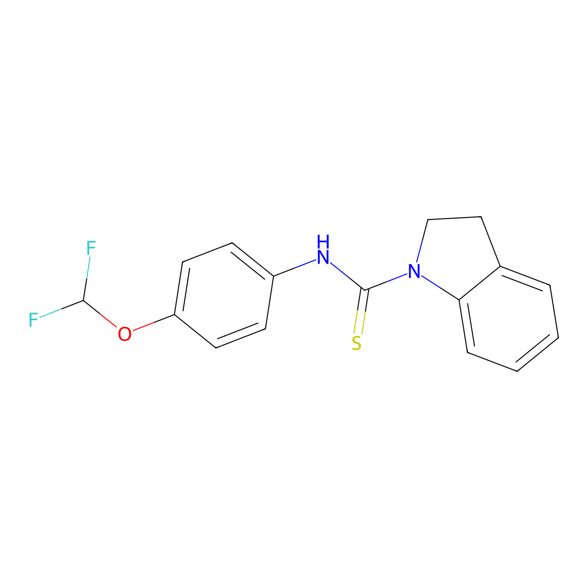 N-(4-(difluoromethoxy)phenyl)indoline-1-carbothioamide molecular structure, CAS 398996-19-5