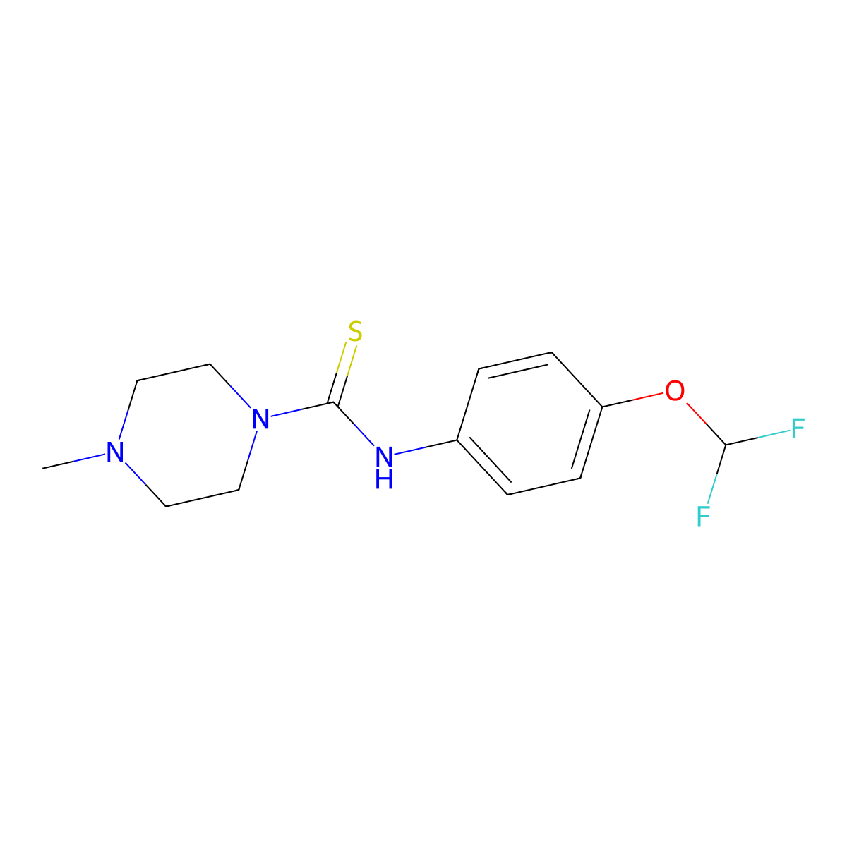 N-[4-(difluoromethoxy)phenyl]-4-methylpiperazine-1-carbothioamide molecular structure, CAS 398996-26-4