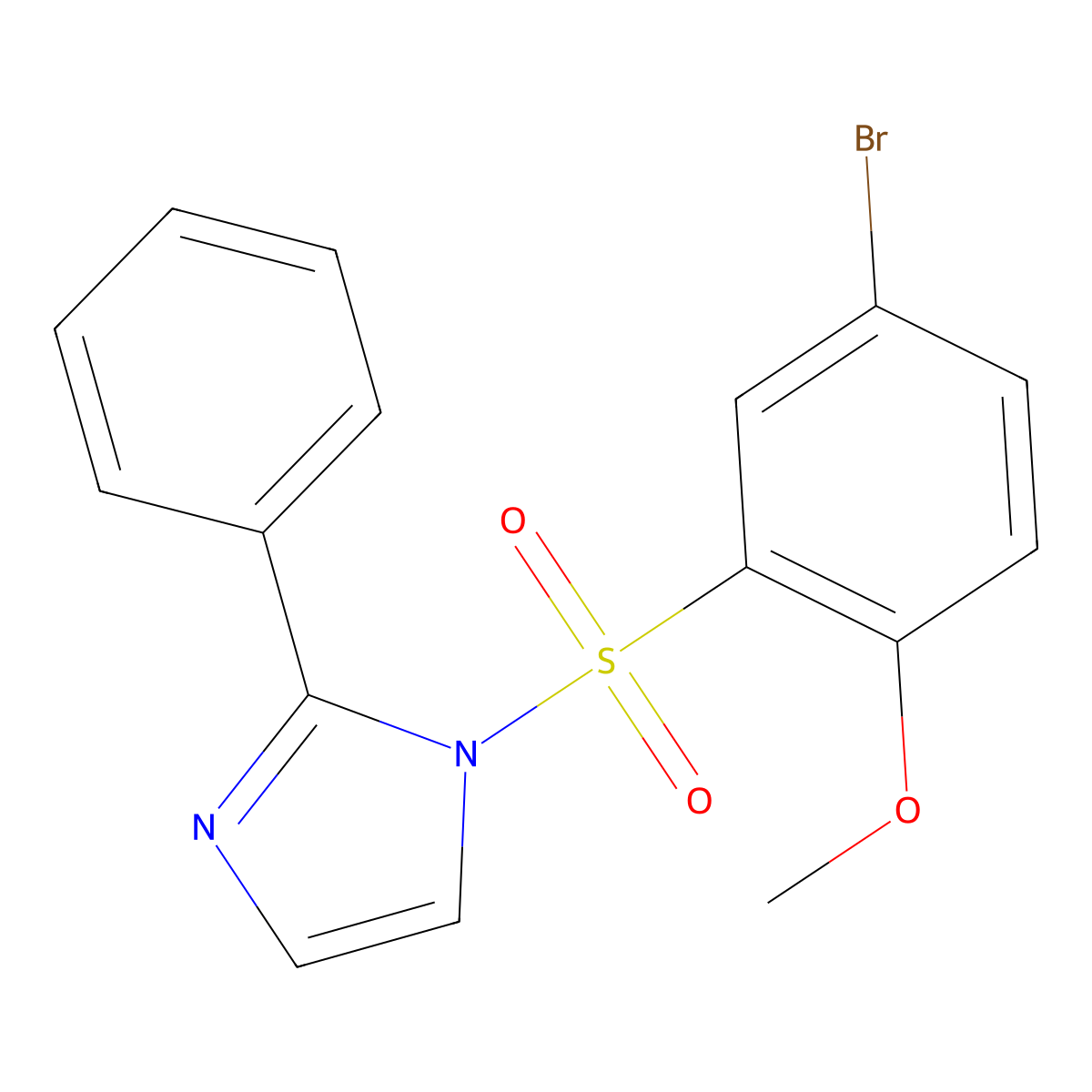 1-(5-Bromo-2-methoxyphenyl)sulfonyl-2-phenylimidazole molecular structure, CAS 398996-42-4