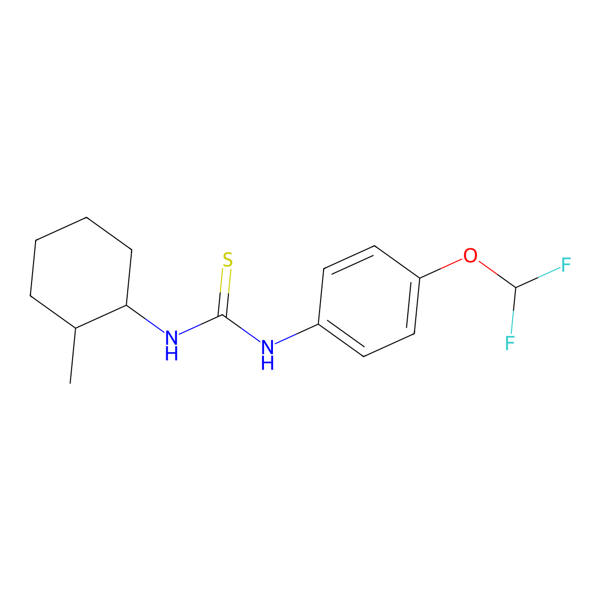 1-[4-(Difluoromethoxy)phenyl]-3-(2-methylcyclohexyl)thiourea molecular structure, CAS 398996-43-5