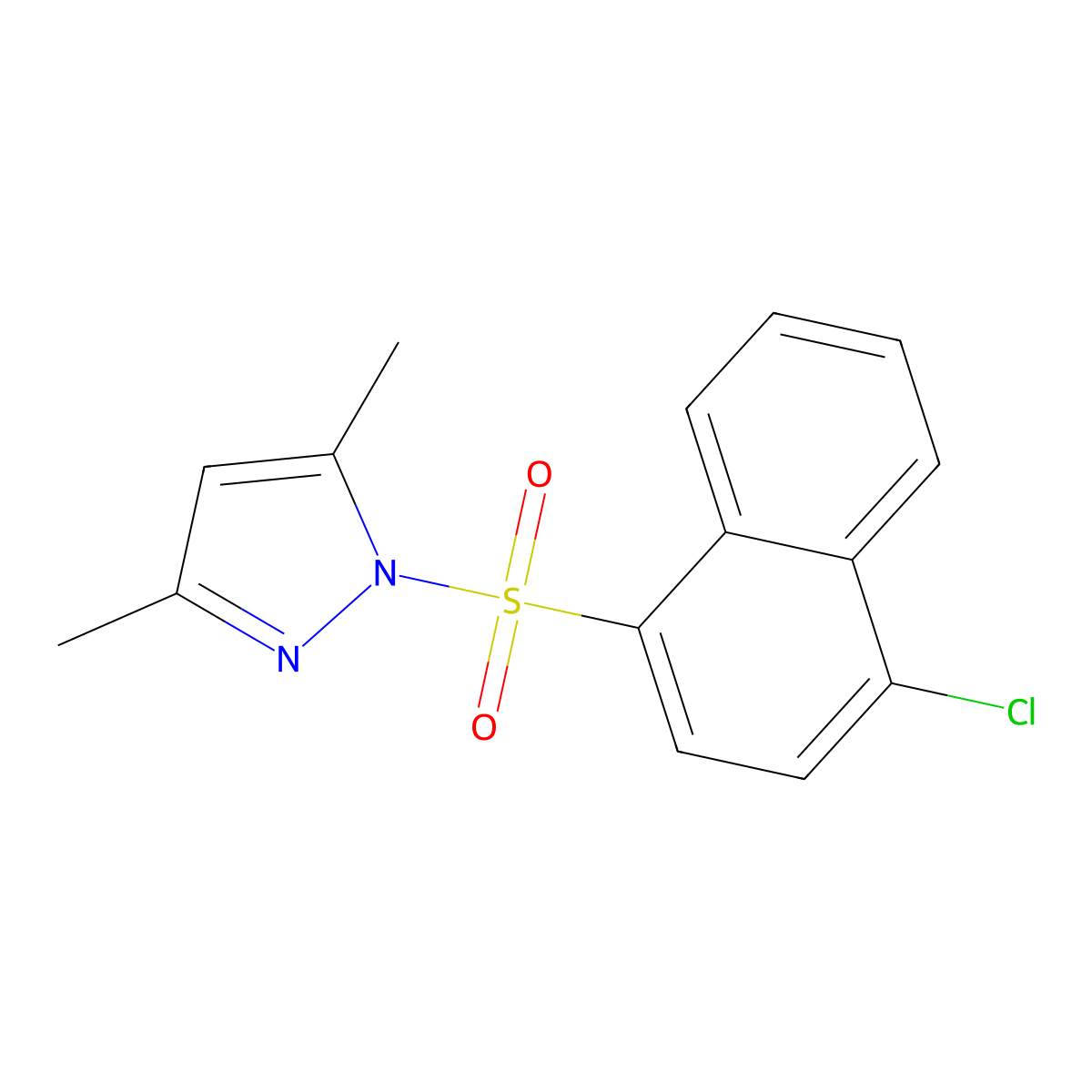 1-[(4-chloronaphthalen-1-yl)sulfonyl]-3,5-dimethyl-1H-pyrazole molecular structure, CAS 398996-59-3