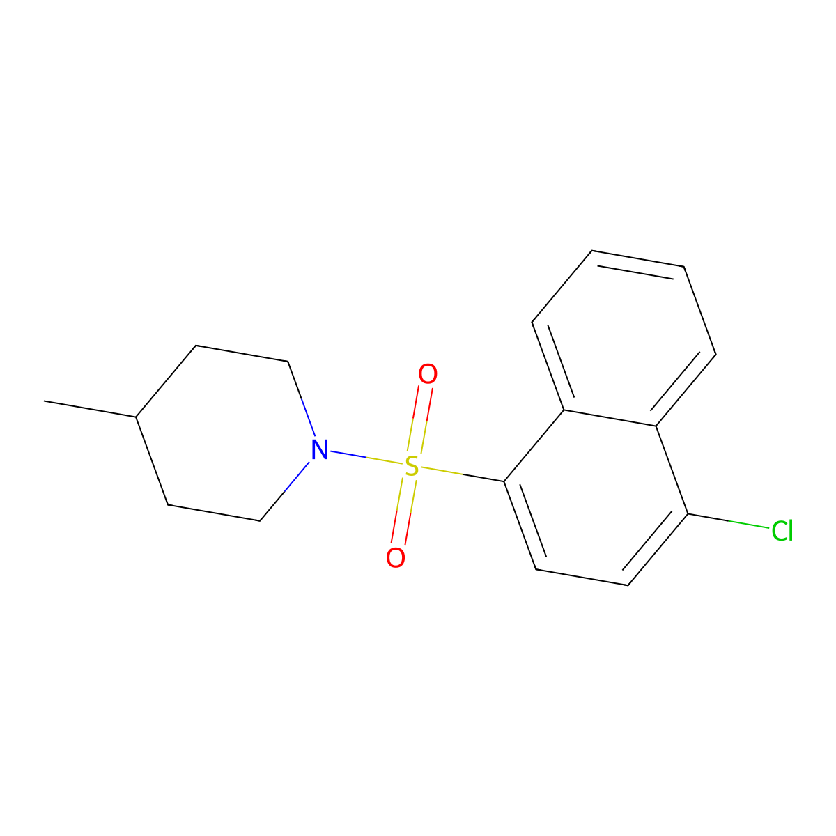 4-Chloro-1-[(4-methylpiperidyl)sulfonyl]naphthalene molecular structure, CAS 398996-63-9