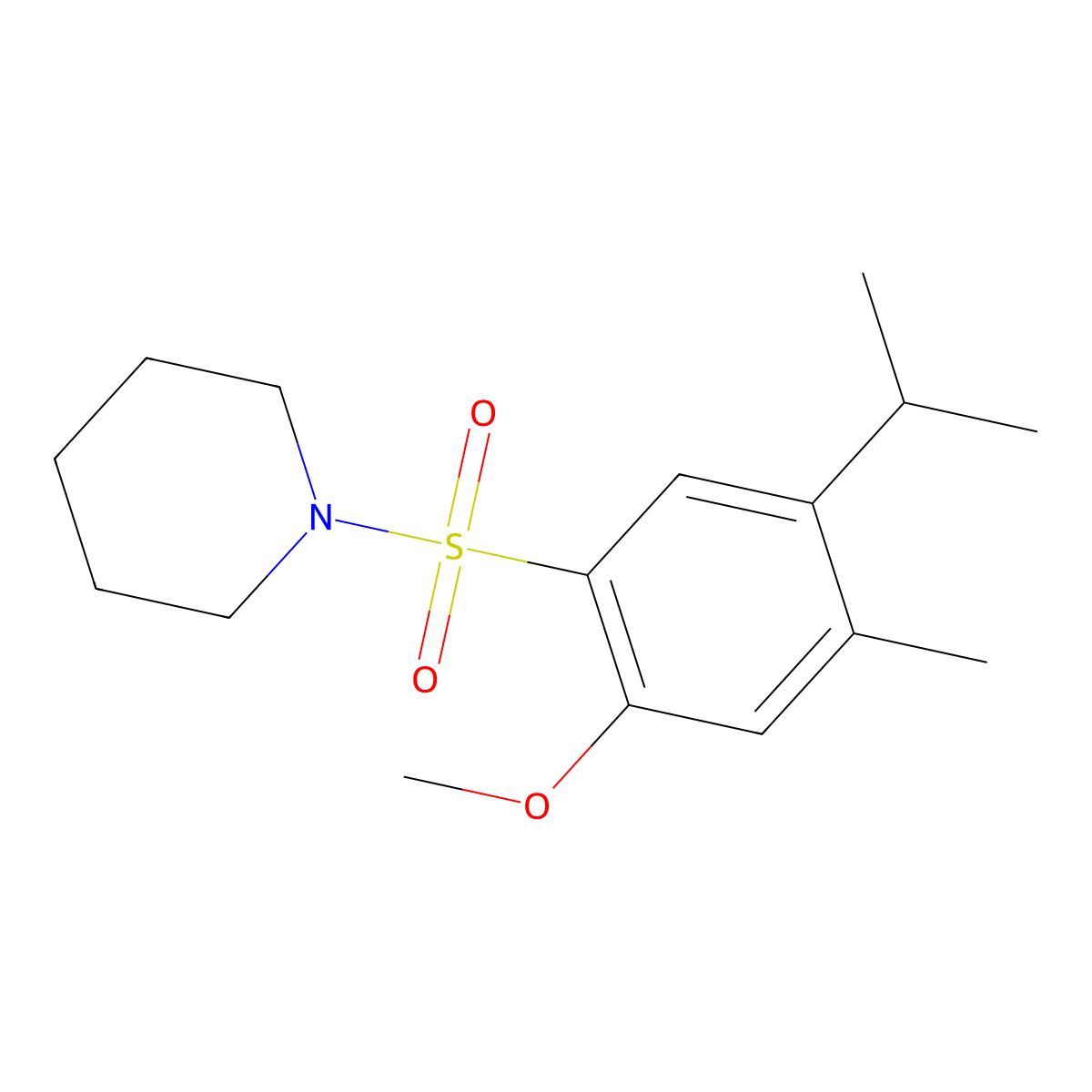 1-((5-Isopropyl-2-methoxy-4-methylphenyl)sulfonyl)piperidine molecular structure, CAS 398996-67-3