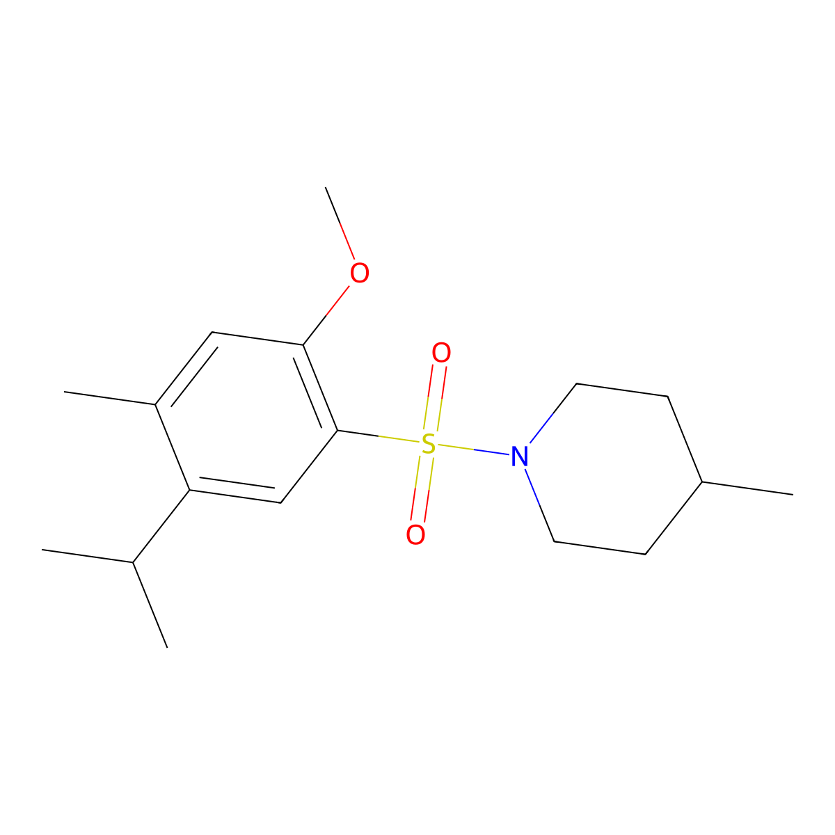 1-((5-Isopropyl-2-methoxy-4-methylphenyl)sulfonyl)-4-methylpiperidine molecular structure, CAS 398996-69-5
