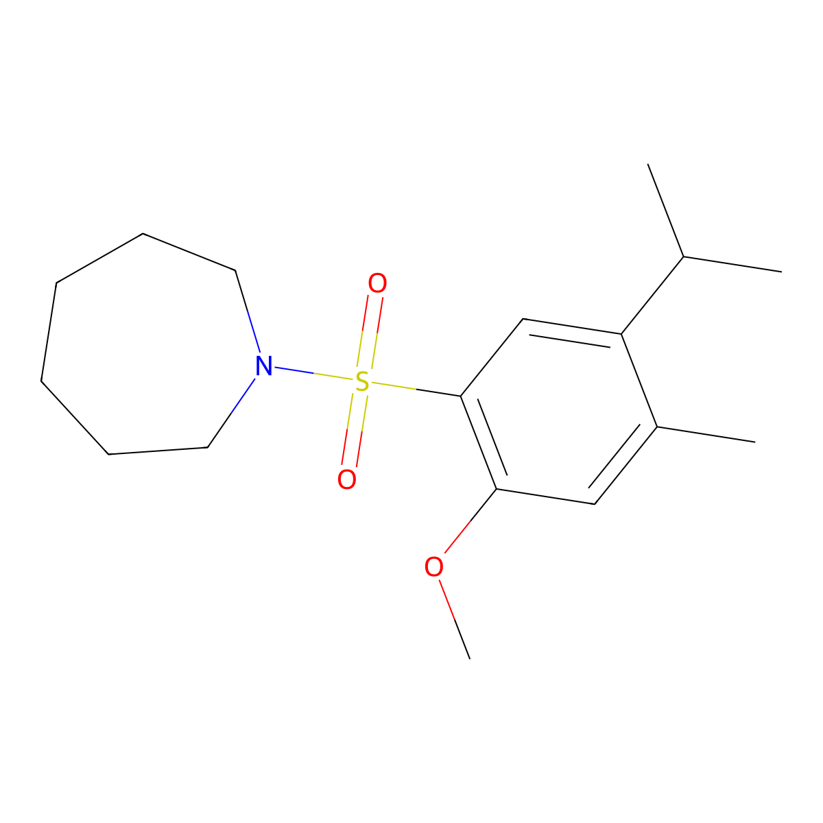 1-((5-Isopropyl-2-methoxy-4-methylphenyl)sulfonyl)azepane molecular structure, CAS 398996-72-0