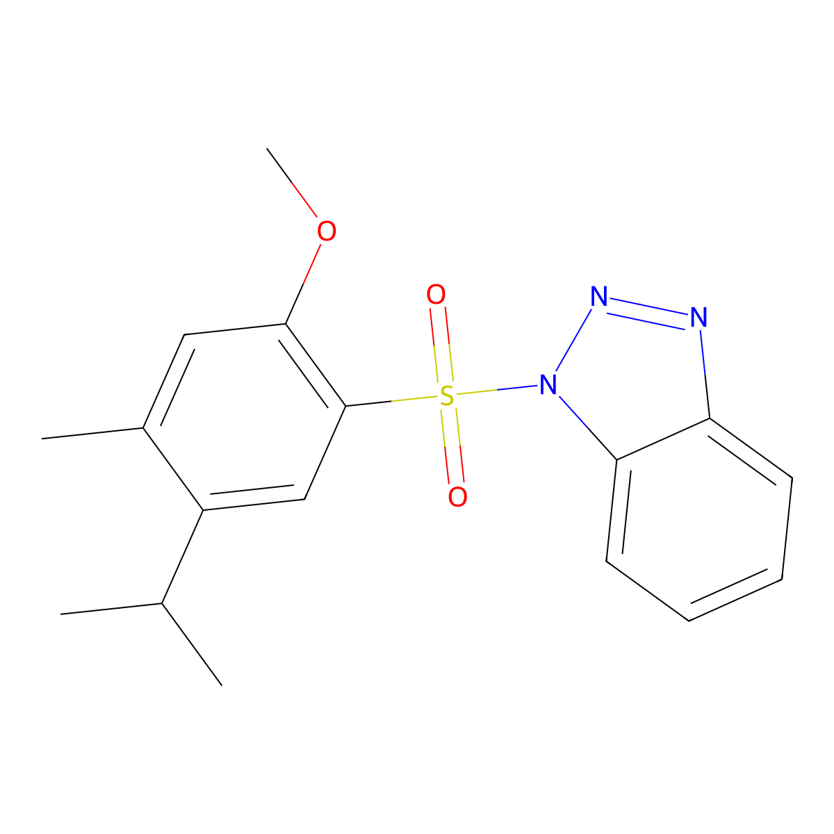 1-((5-isopropyl-2-methoxy-4-methylphenyl)sulfonyl)-1H-benzo[d][1,2,3]triazole molecular structure, CAS 398996-78-6