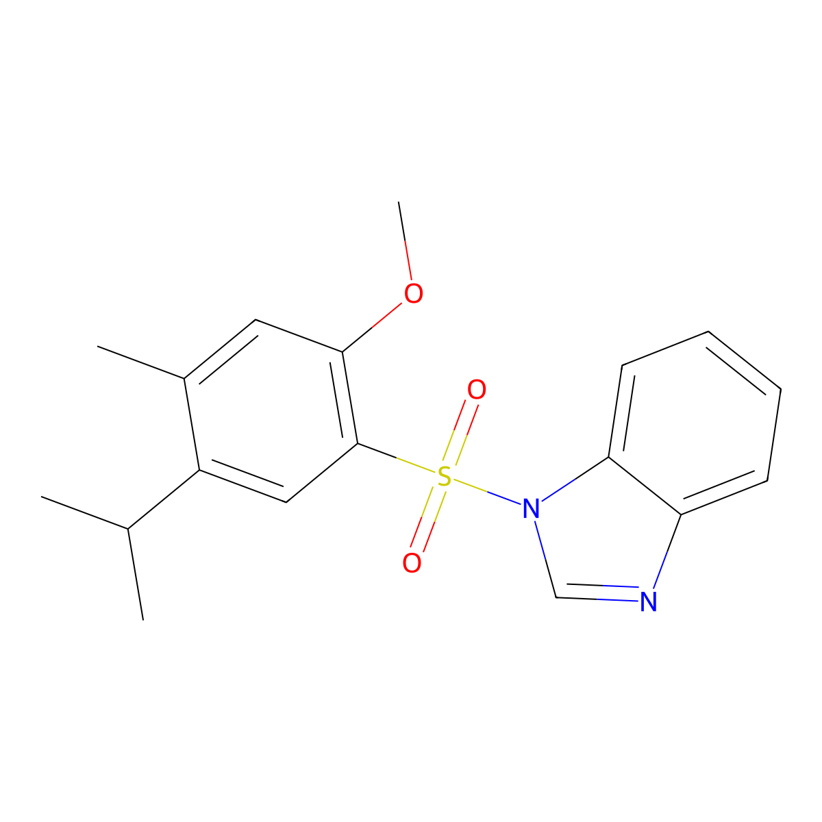 1-((5-isopropyl-2-methoxy-4-methylphenyl)sulfonyl)-1H-benzo[d]imidazole molecular structure, CAS 398996-79-7