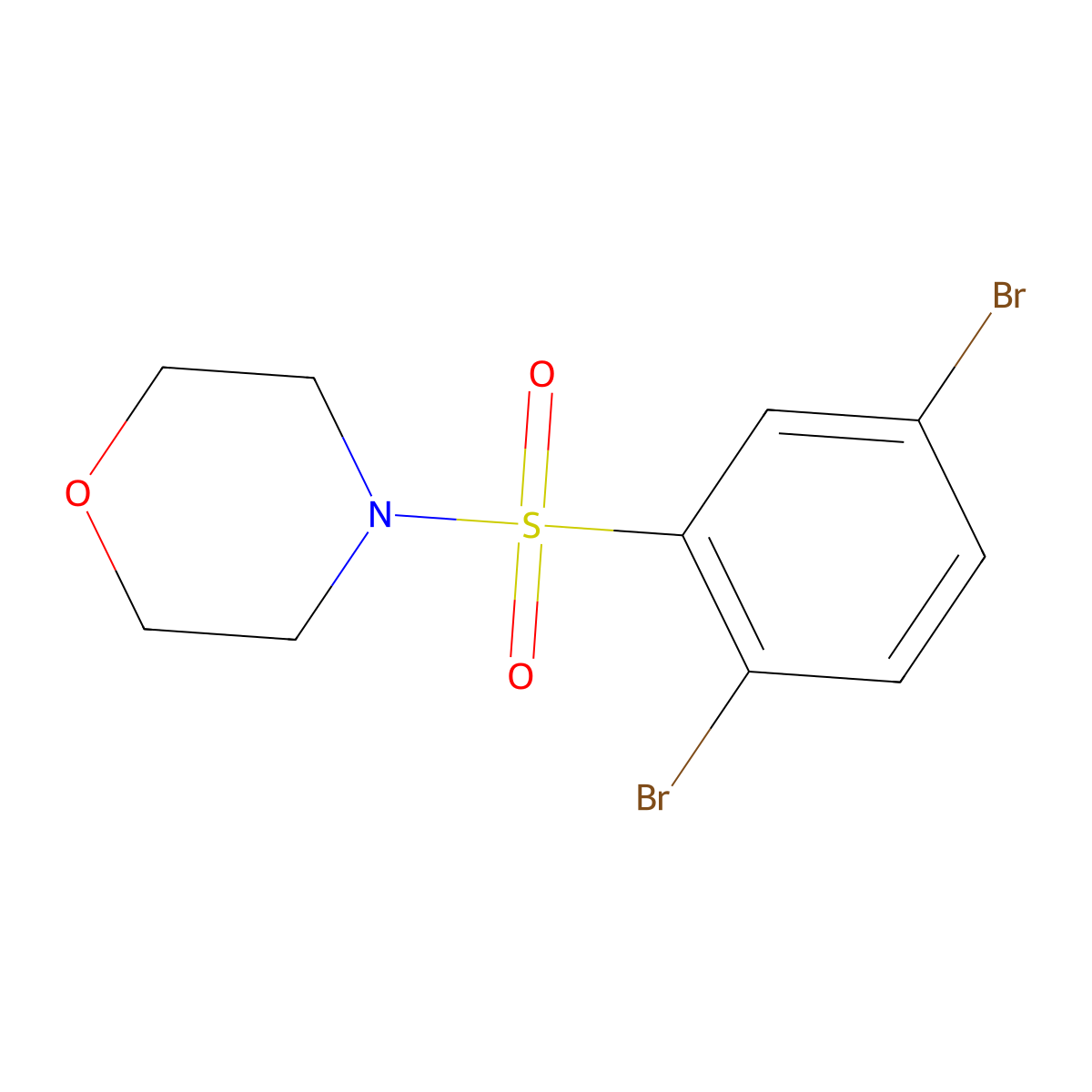 4-((2,5-Dibromophenyl)sulfonyl)morpholine molecular structure, CAS 398996-97-9