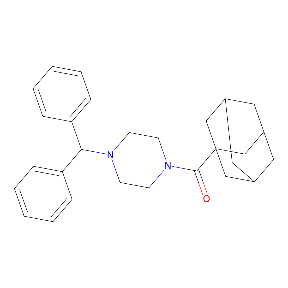 1-(Adamantane-1-carbonyl)-4-(diphenylmethyl)piperazine molecular structure, CAS 398996-99-1
