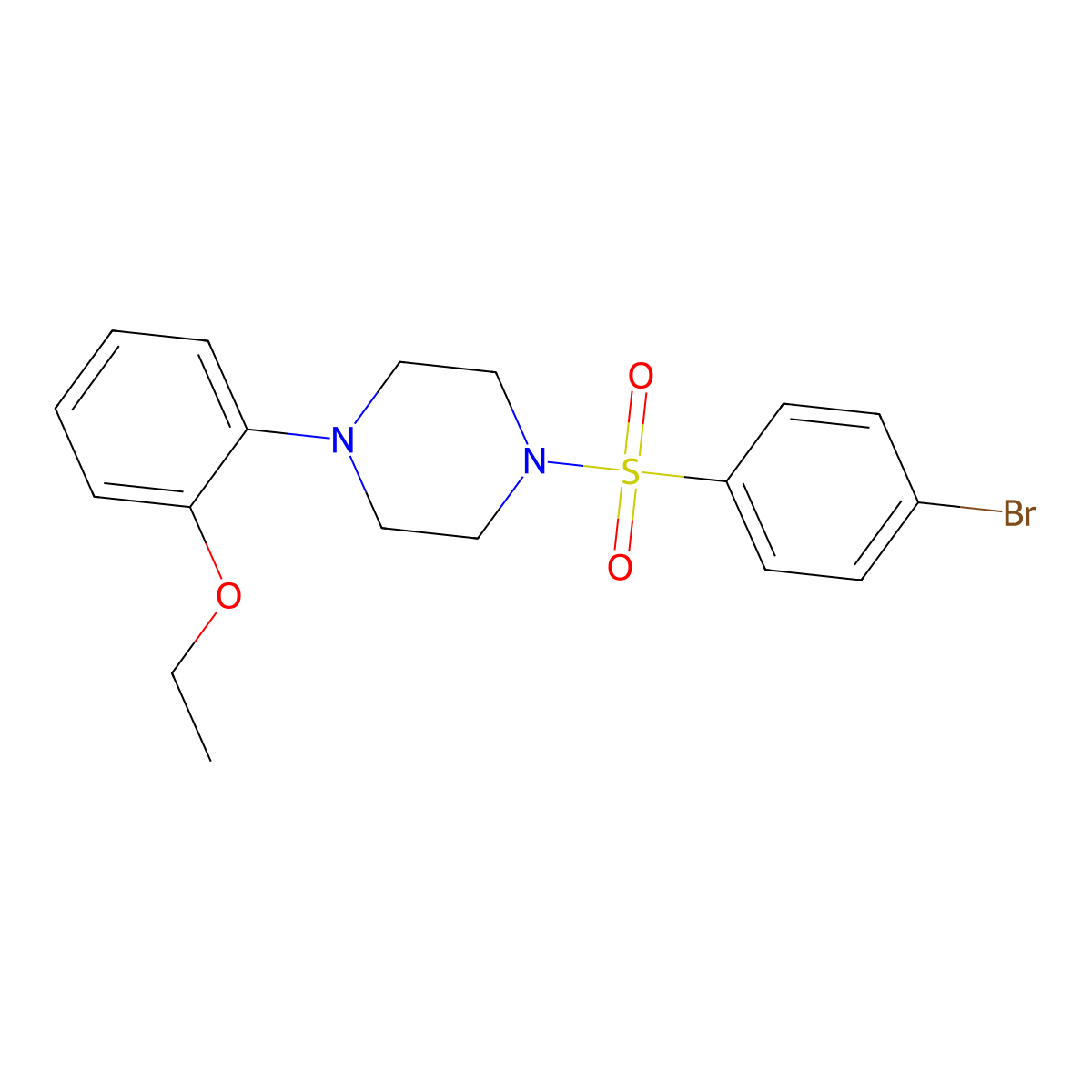 1-(4-Bromophenyl)sulfonyl-4-(2-ethoxyphenyl)piperazine molecular structure, CAS 398997-03-0