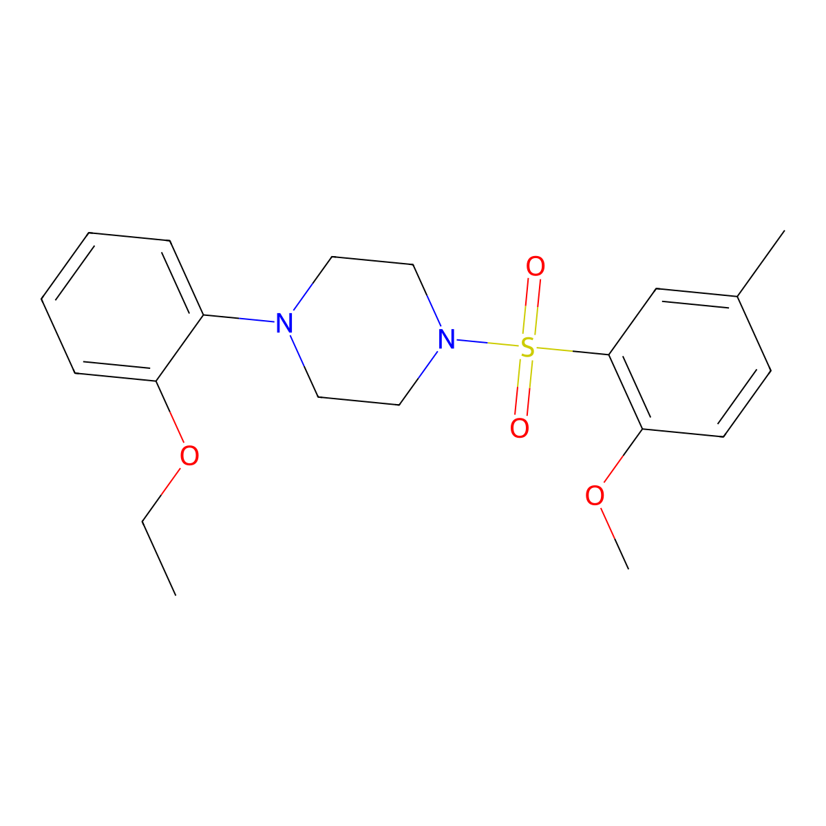 1-(2-Ethoxyphenyl)-4-(2-methoxy-5-methylphenyl)sulfonylpiperazine molecular structure, CAS 398997-08-5
