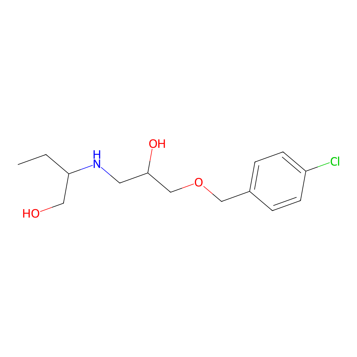 2-((3-((4-Chlorobenzyl)oxy)-2-hydroxypropyl)amino)butan-1-ol molecular structure, CAS 398997-84-7