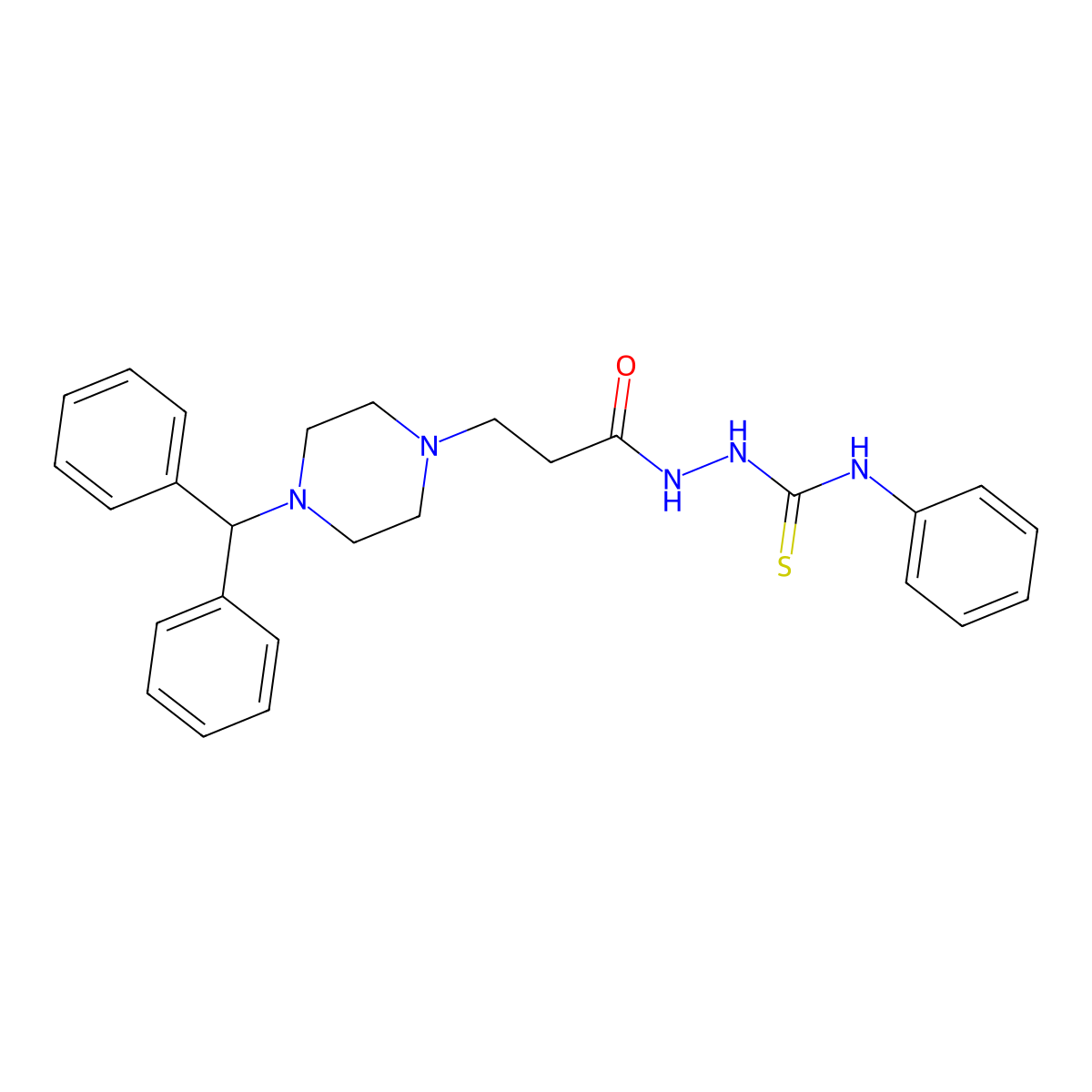 1-[3-(4-Benzhydrylpiperazin-1-yl)propanoylamino]-3-phenylthiourea molecular structure, CAS 398998-07-7