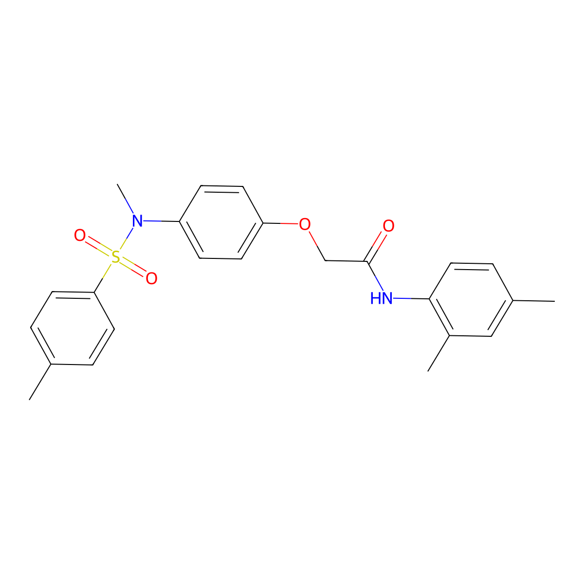 N-(2,4-dimethylphenyl)-2-(4-{methyl[(4-methylphenyl)sulfonyl]amino}phenoxy)acetamide molecular structure, CAS 398998-21-5