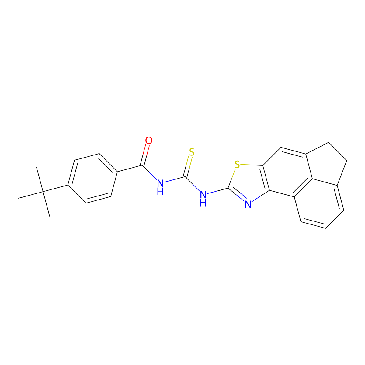 4-(tert-butyl)-N-((4,5-dihydroacenaphtho[5,4-d]thiazol-8-yl)carbamothioyl)benzamide molecular structure, CAS 398999-38-7