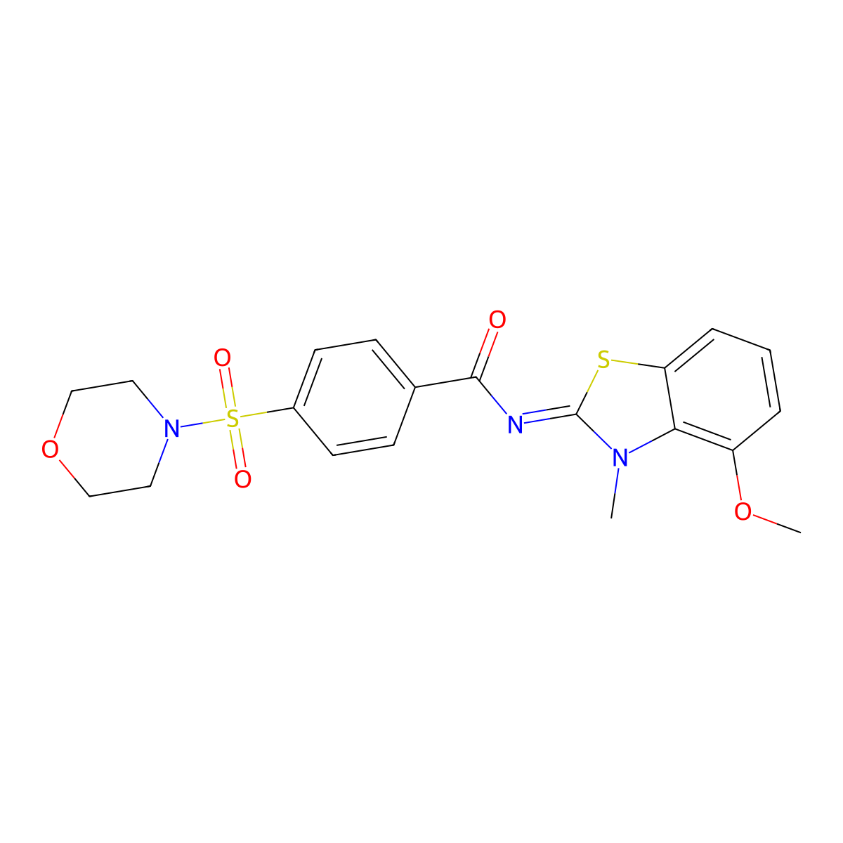 (E)-N-(4-methoxy-3-methylbenzo[d]thiazol-2(3H)-ylidene)-4-(morpholinosulfonyl)benzamide molecular structure, CAS 398999-89-8