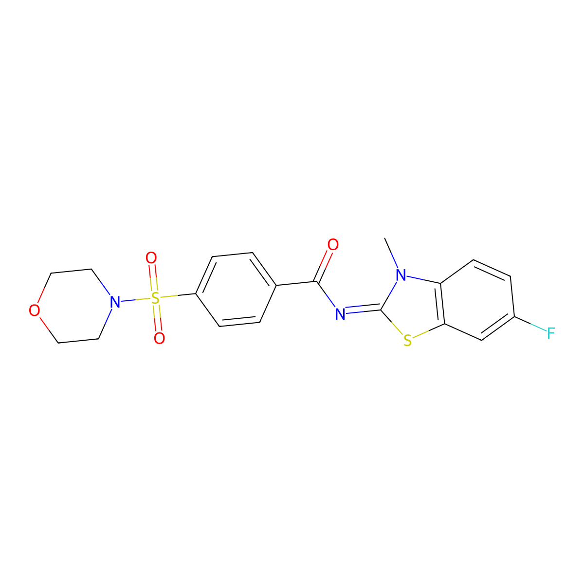 (E)-N-(6-fluoro-3-methylbenzo[d]thiazol-2(3H)-ylidene)-4-(morpholinosulfonyl)benzamide molecular structure, CAS 398999-91-2