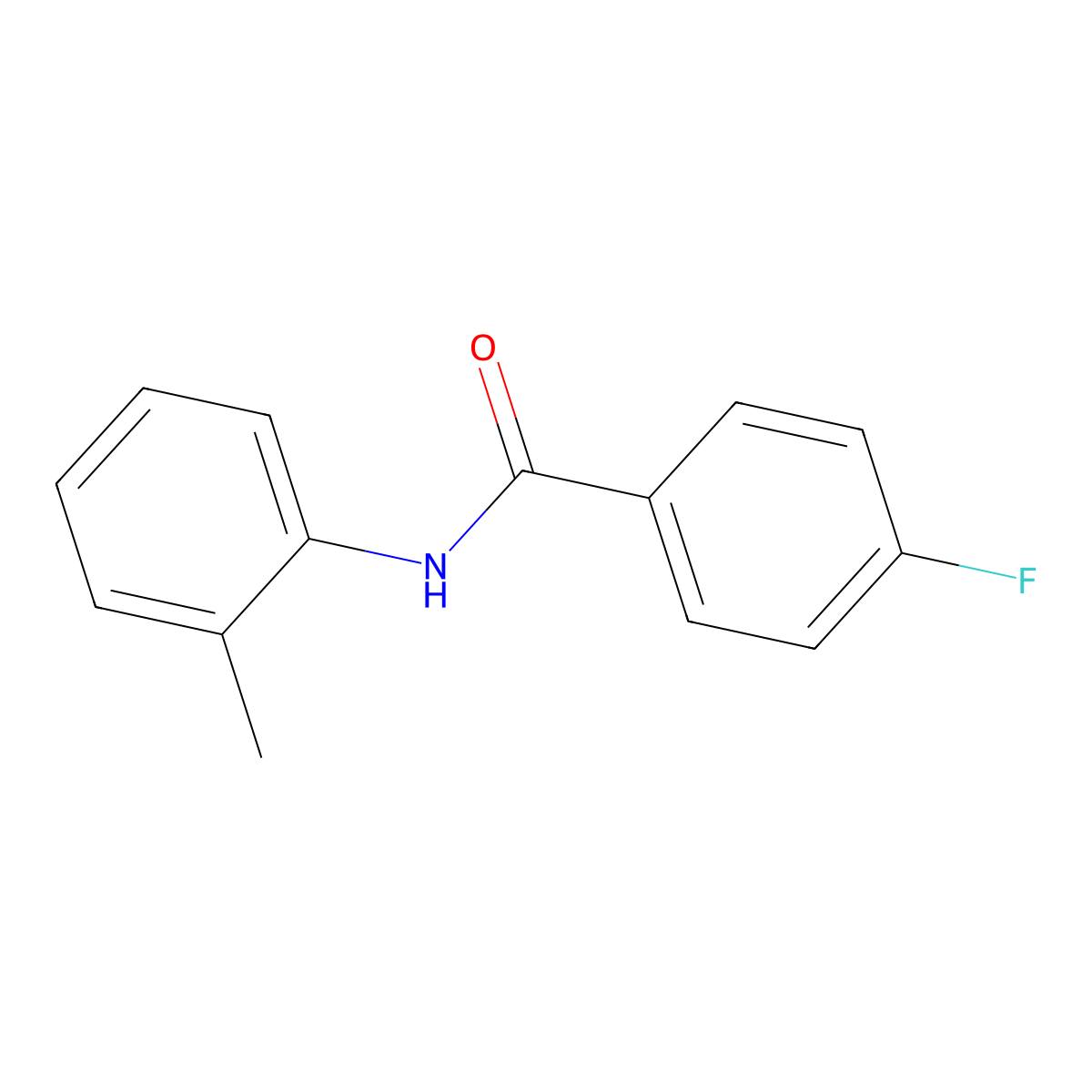 4-fluoro-N-(2-methylphenyl)benzamide molecular structure, CAS 399-03-1