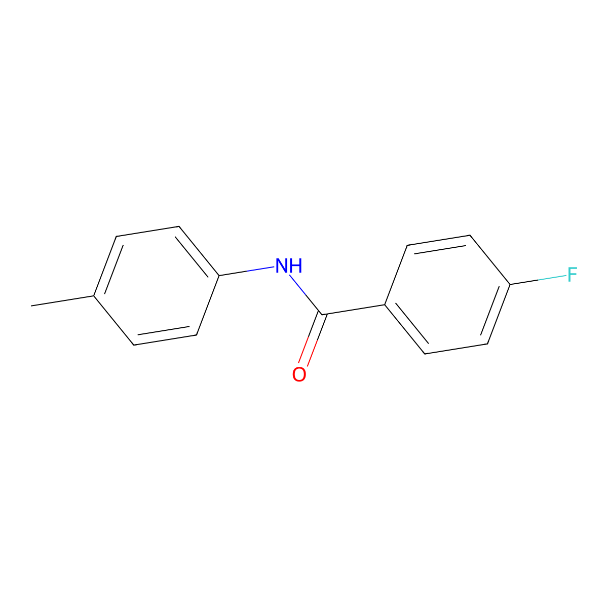4-fluoro-N-(4-methylphenyl)benzamide molecular structure, CAS 399-05-3