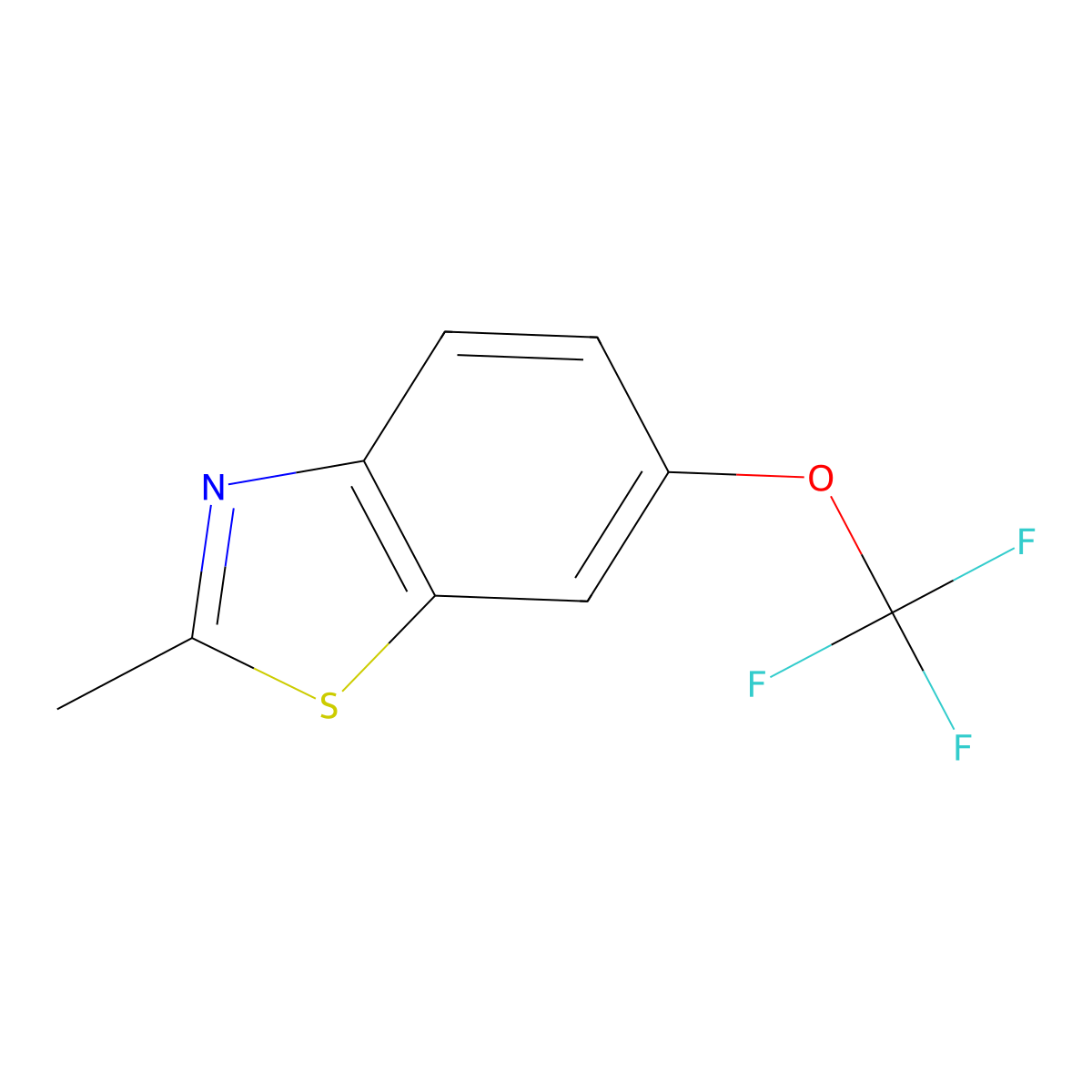2-Methyl-6-(trifluoromethoxy)benzo[d]thiazole molecular structure, CAS 399-20-2