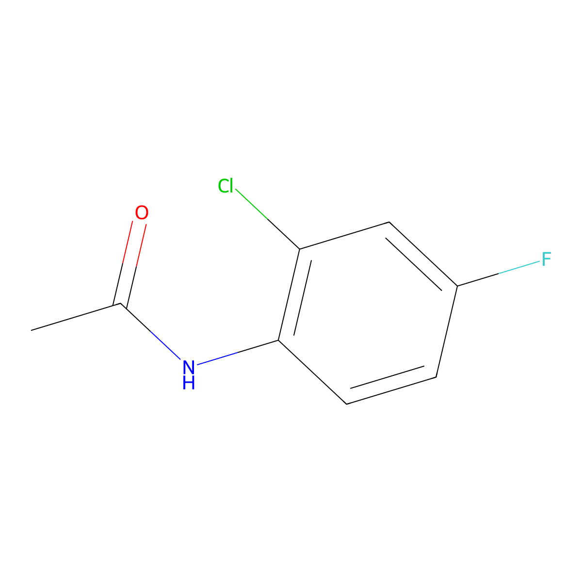 2'-Chloro-4'-fluoroacetanilide molecular structure, CAS 399-35-9